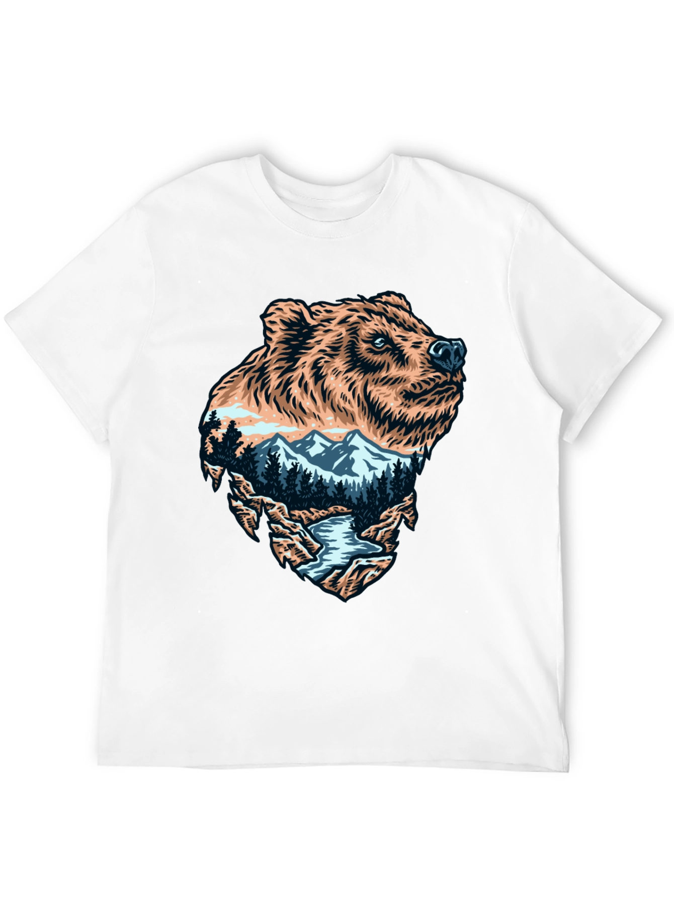 Bear Mountain Landscape Graphic Tee - Black