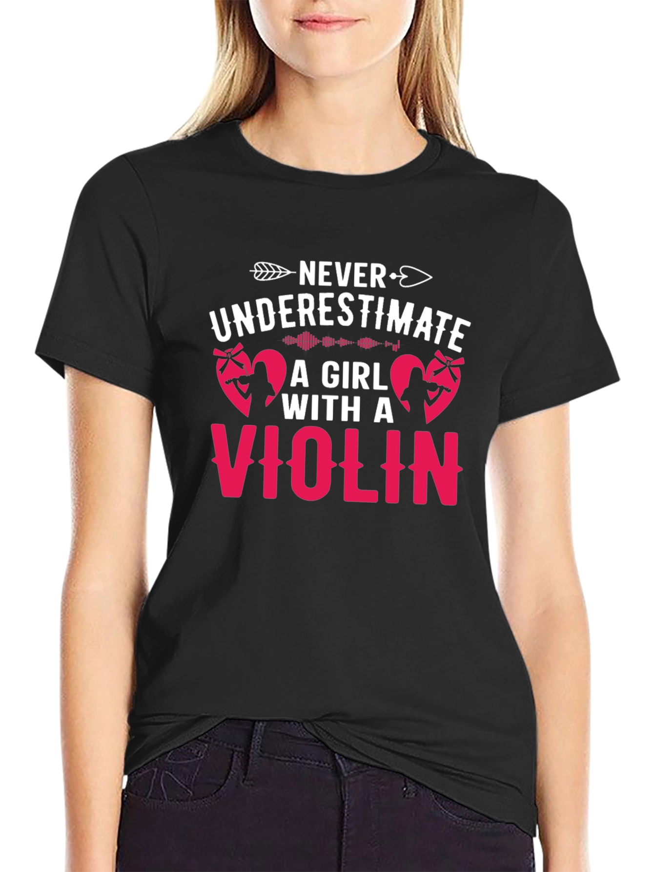 Never Underestimate Violin Girl T-Shirt