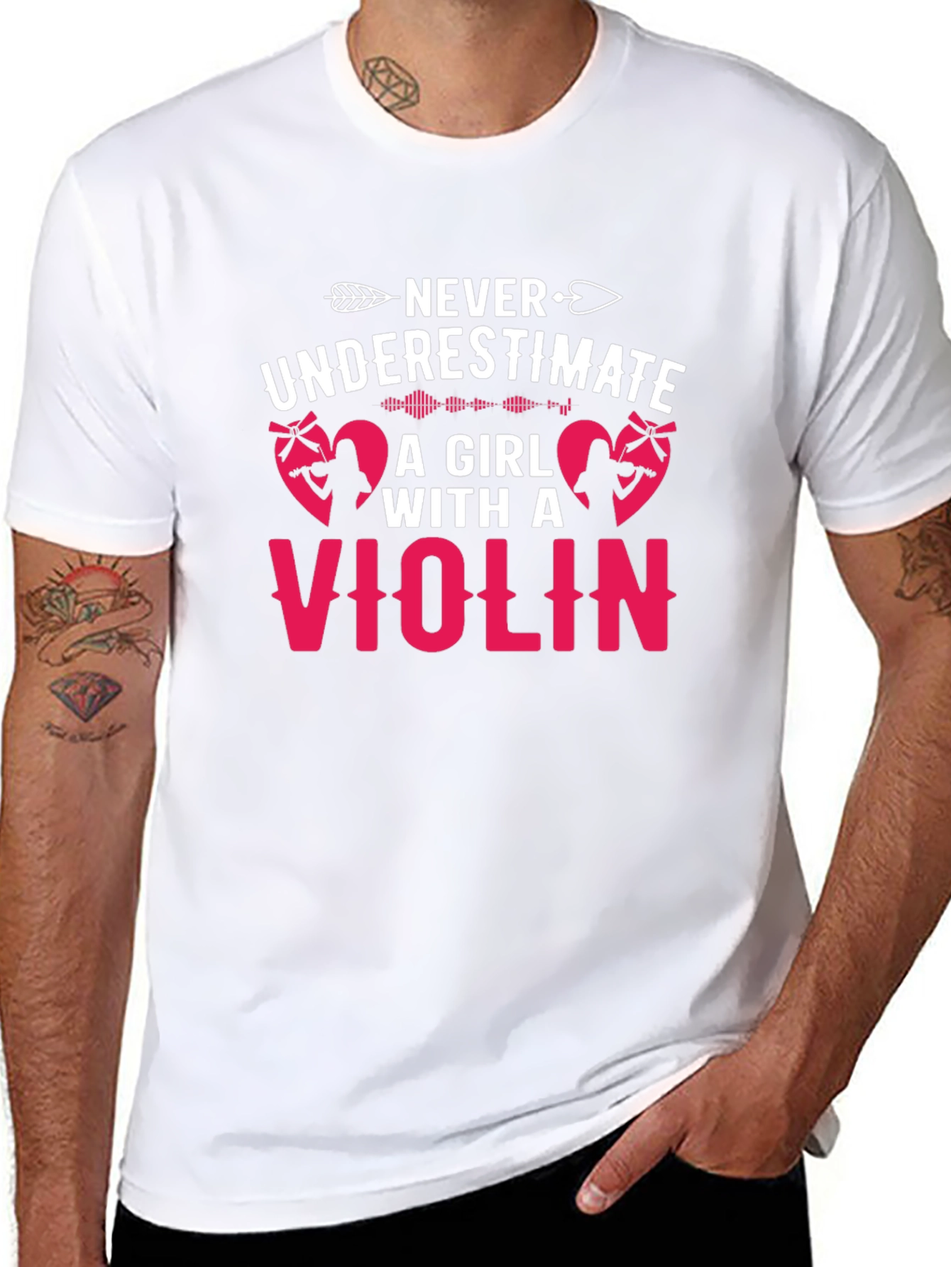 Never Underestimate Violin Girl T-Shirt