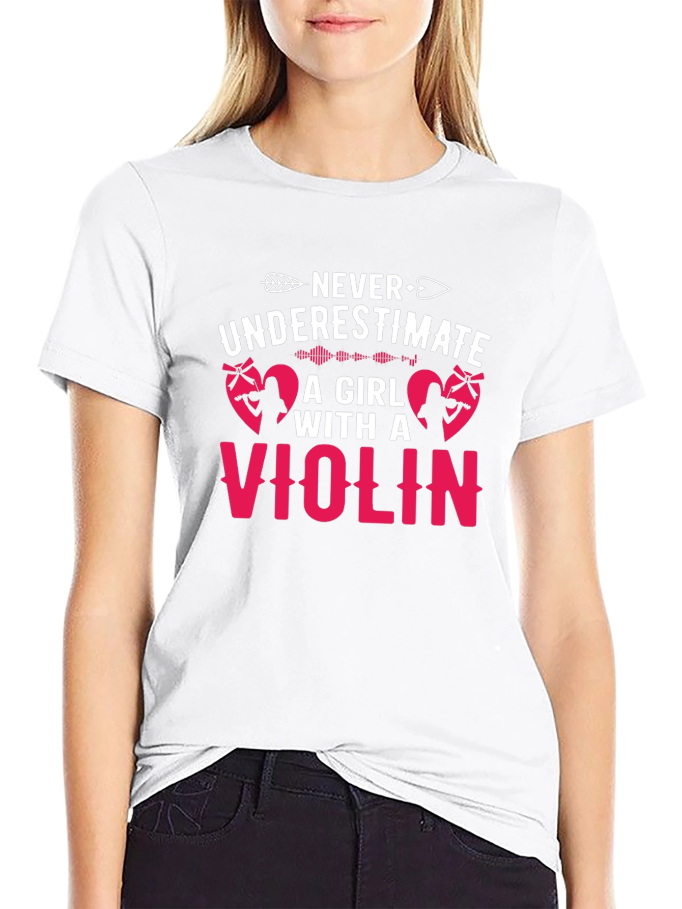 Never Underestimate Violin Girl T-Shirt