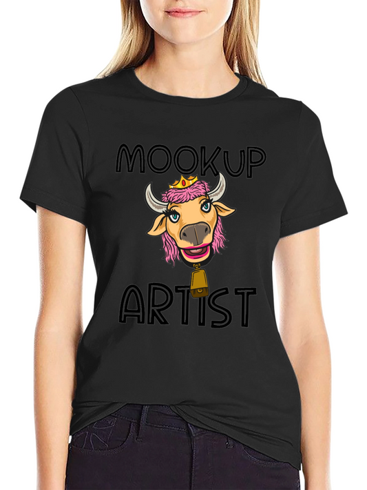 Moocup Artist Graphic T-Shirt Funny Cow Tee