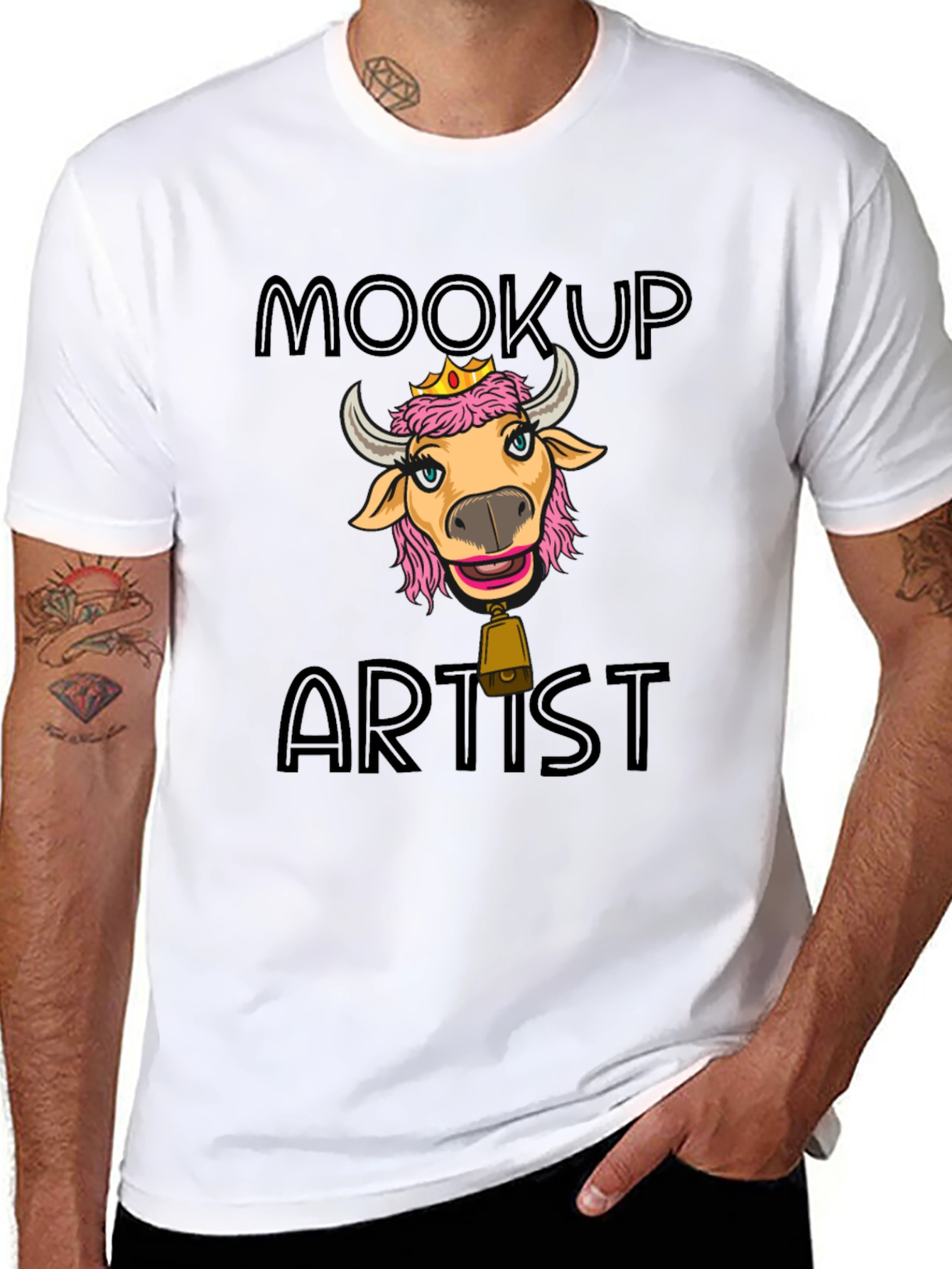 Moocup Artist Graphic T-Shirt Funny Cow Tee