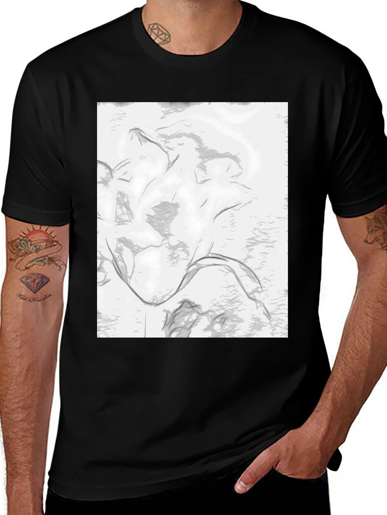 Abstract Design Black T-Shirt