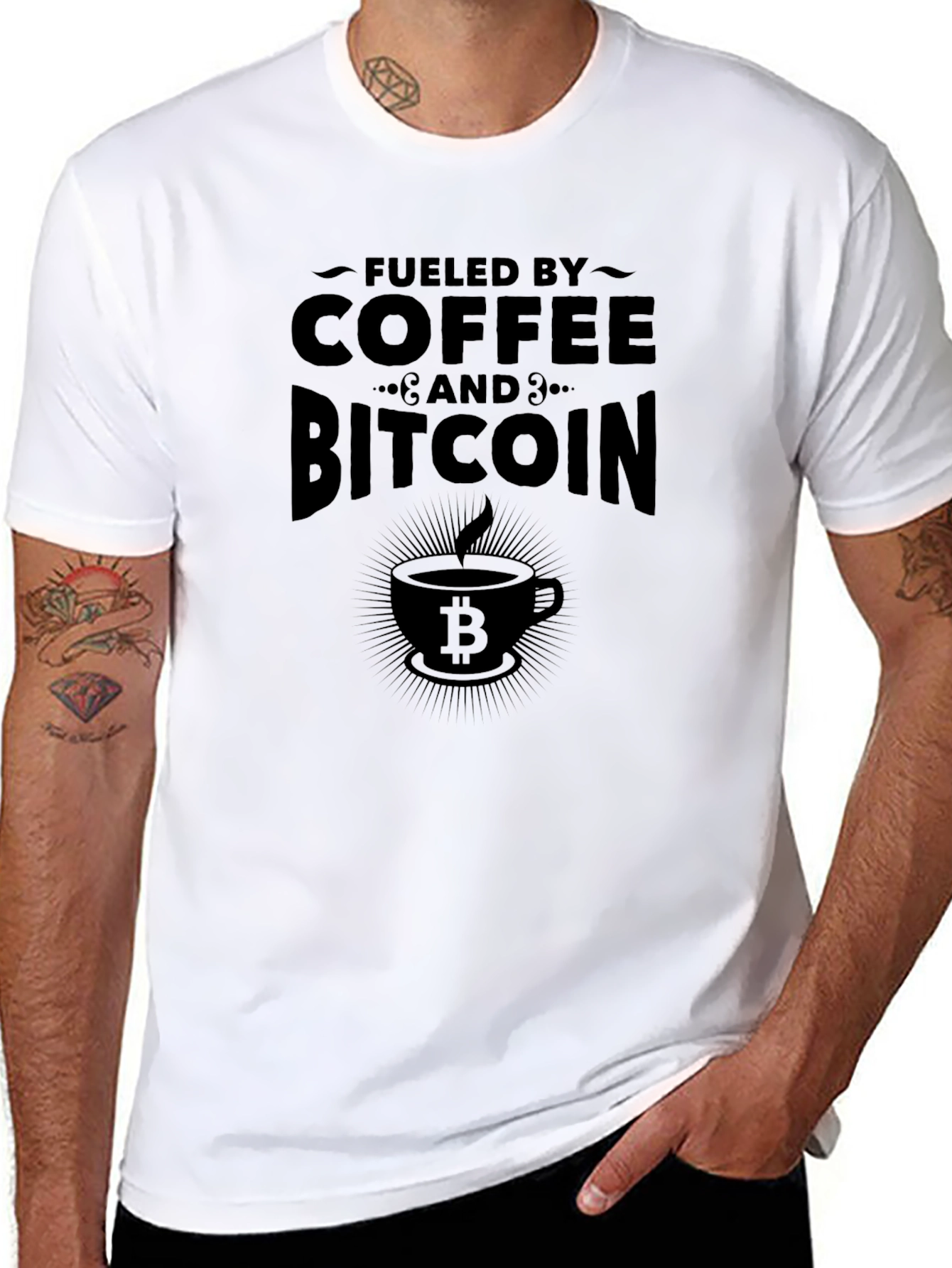 Fueled by Coffee & Bitcoin Black T-Shirt