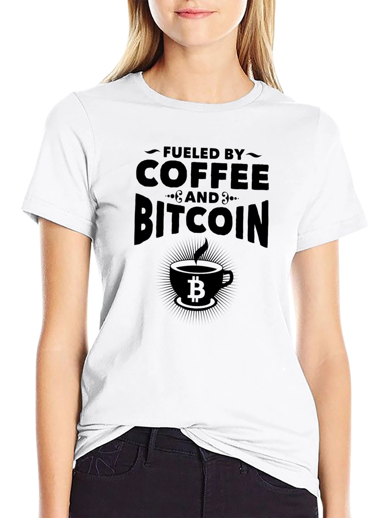 Fueled by Coffee & Bitcoin Black T-Shirt