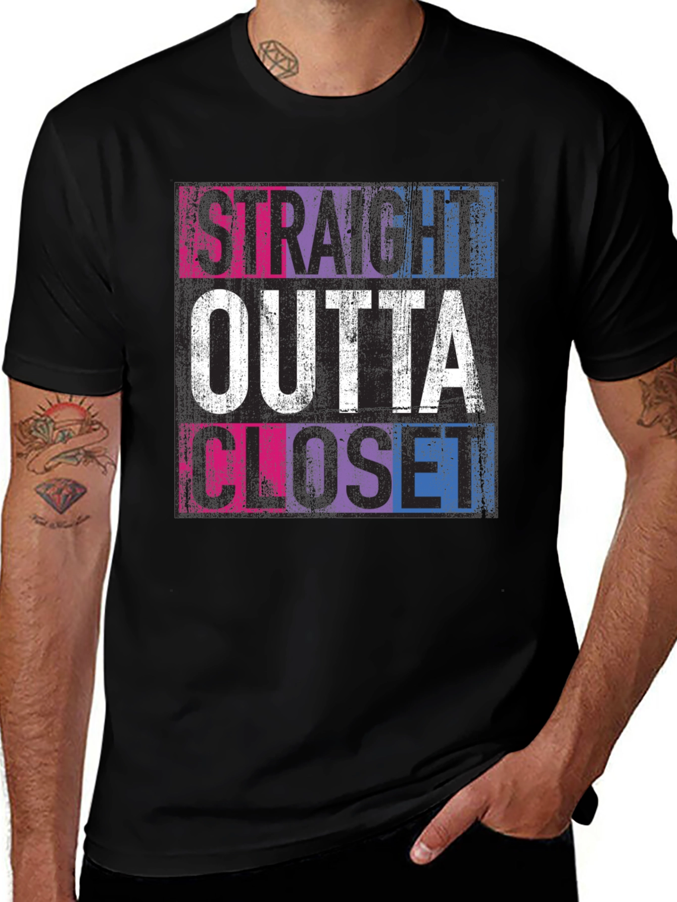 Straight Outta Closet Bi Pride T-Shirt