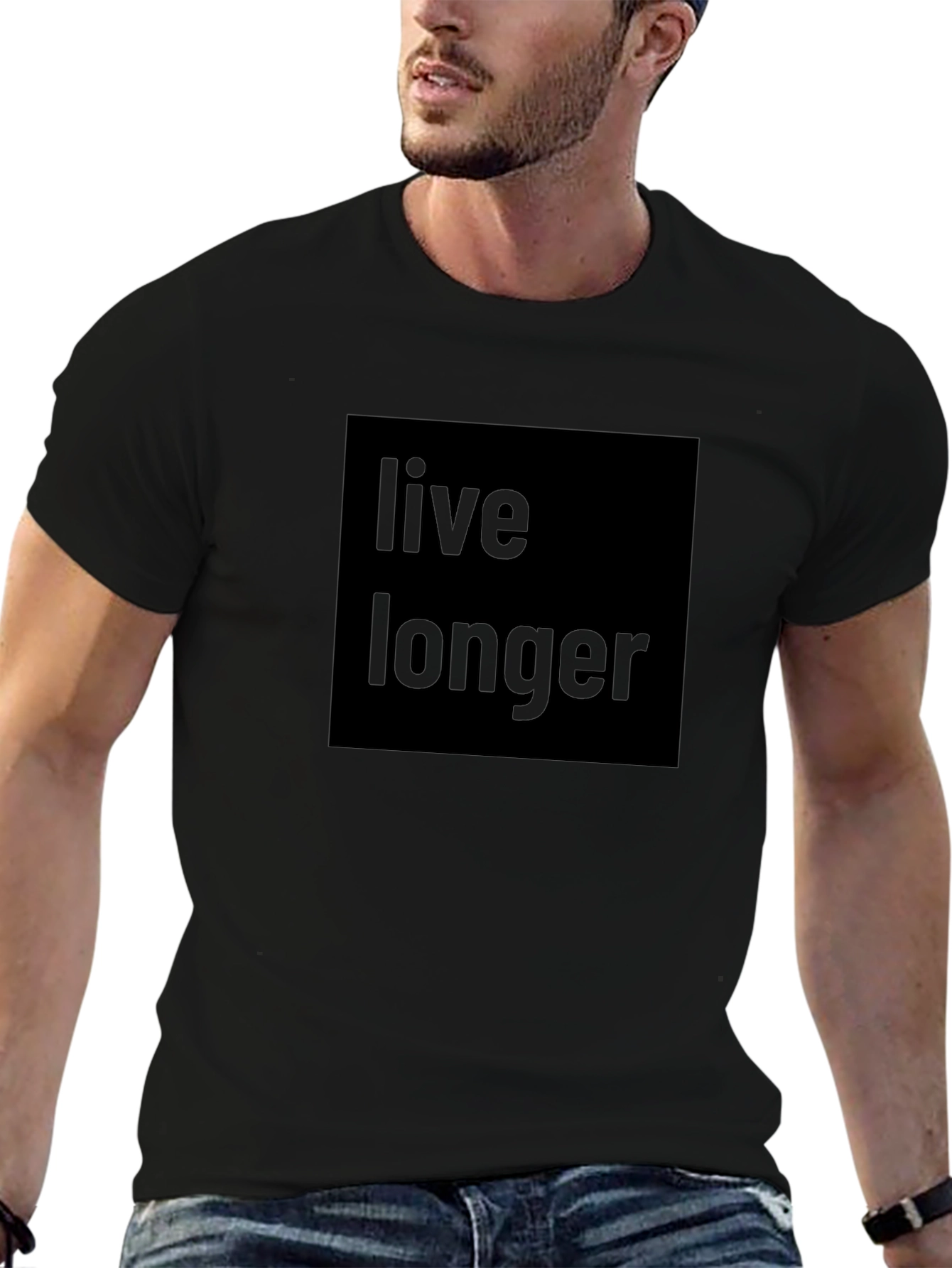 Live Longer Black Tee - Classic & Comfortable