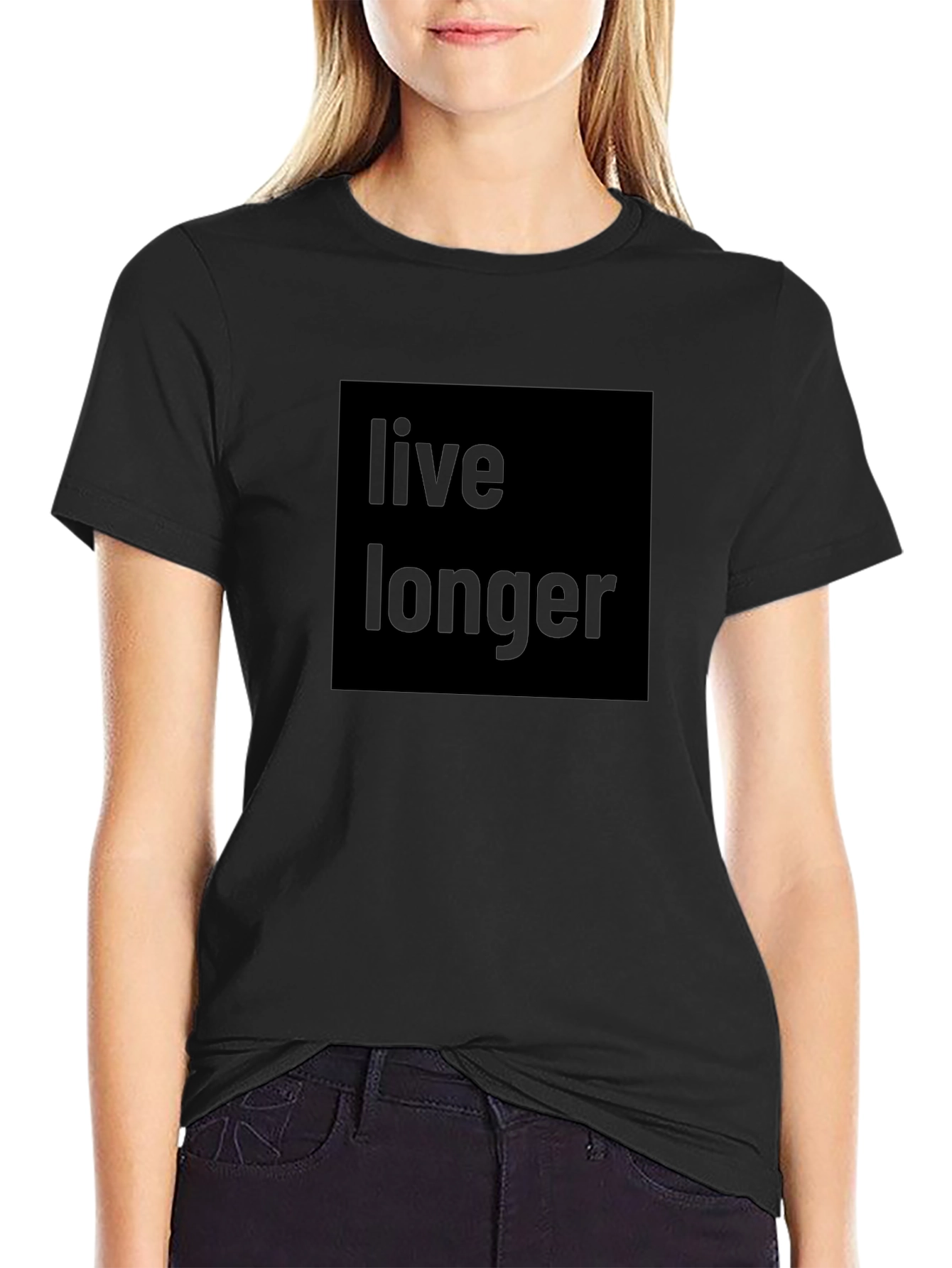 Live Longer Black Tee - Classic & Comfortable