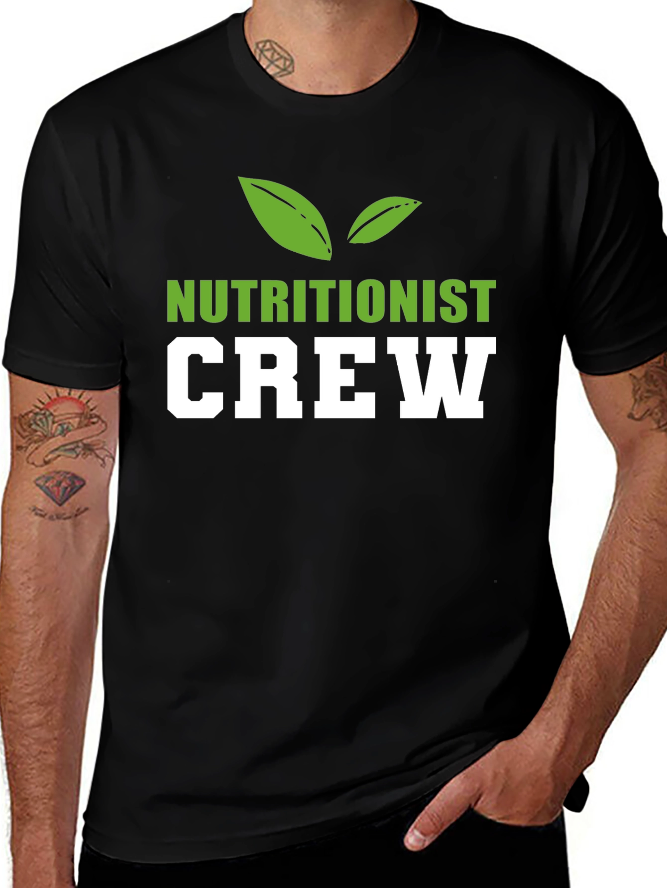 Nutritionist Crew T-Shirt Black Cotton Blend