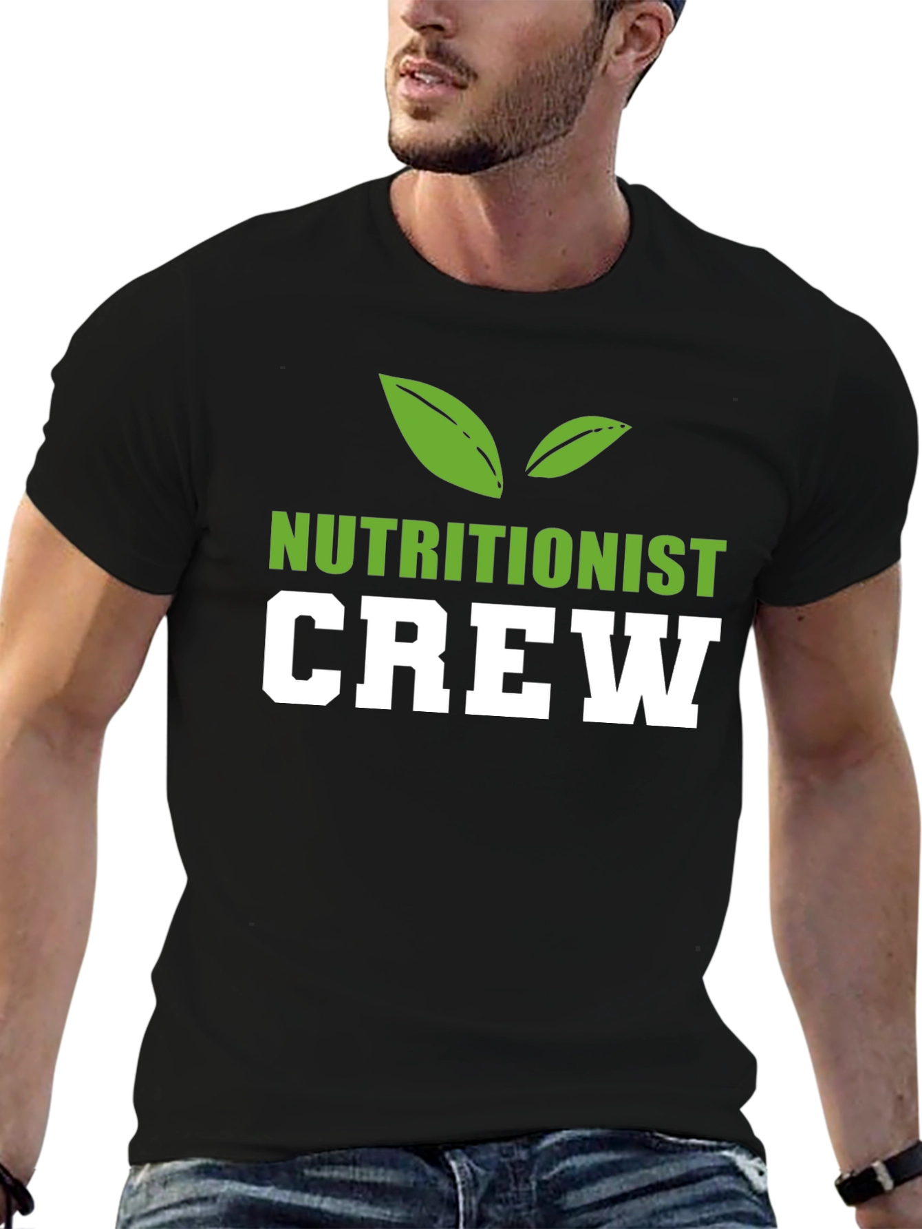Nutritionist Crew T-Shirt Black Cotton Blend