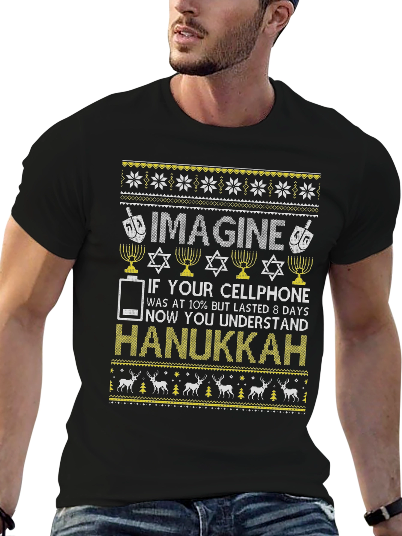 Hanukkah Cellphone Battery T-Shirt