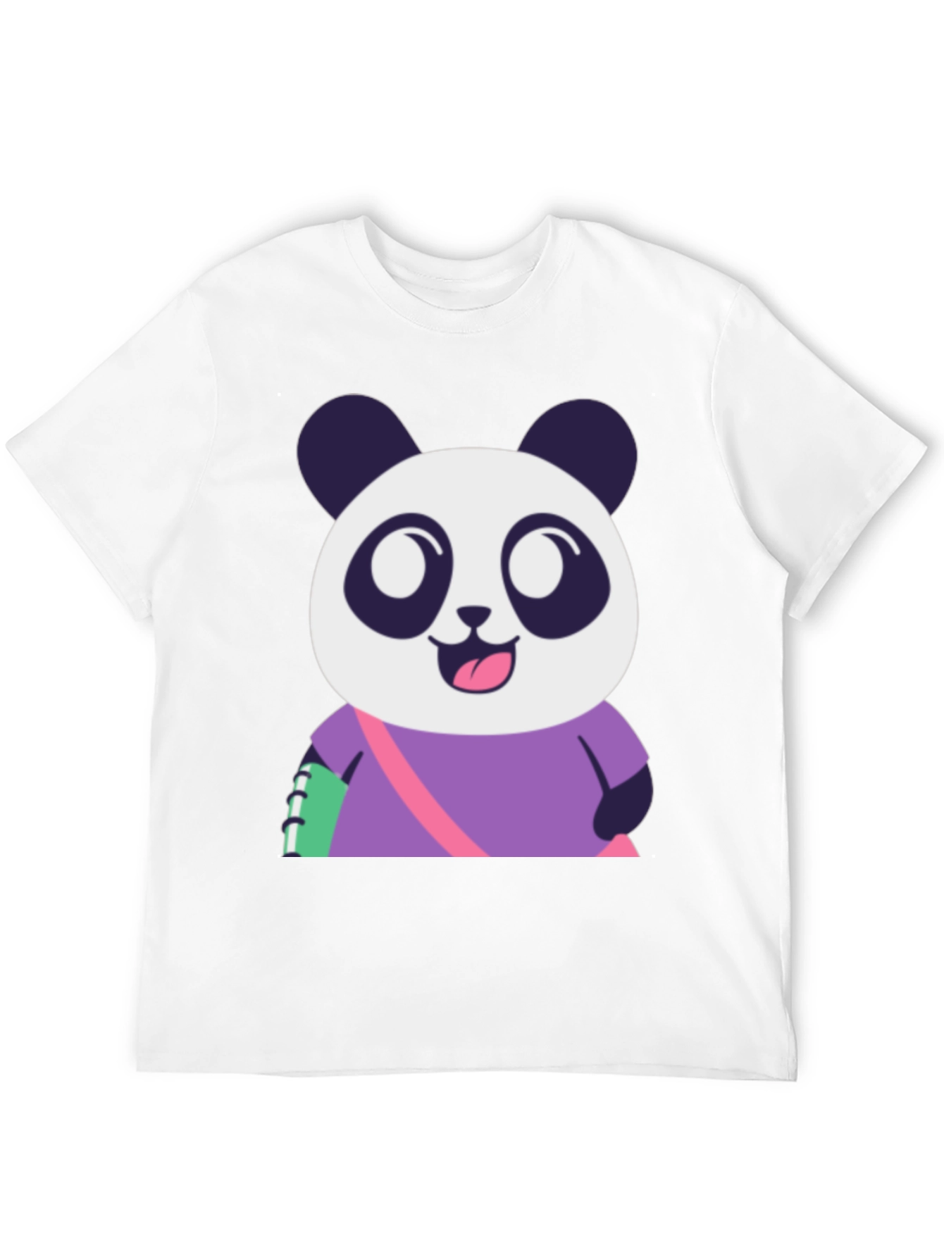 Cute Panda Graphic Tee - Black Casual T-Shirt