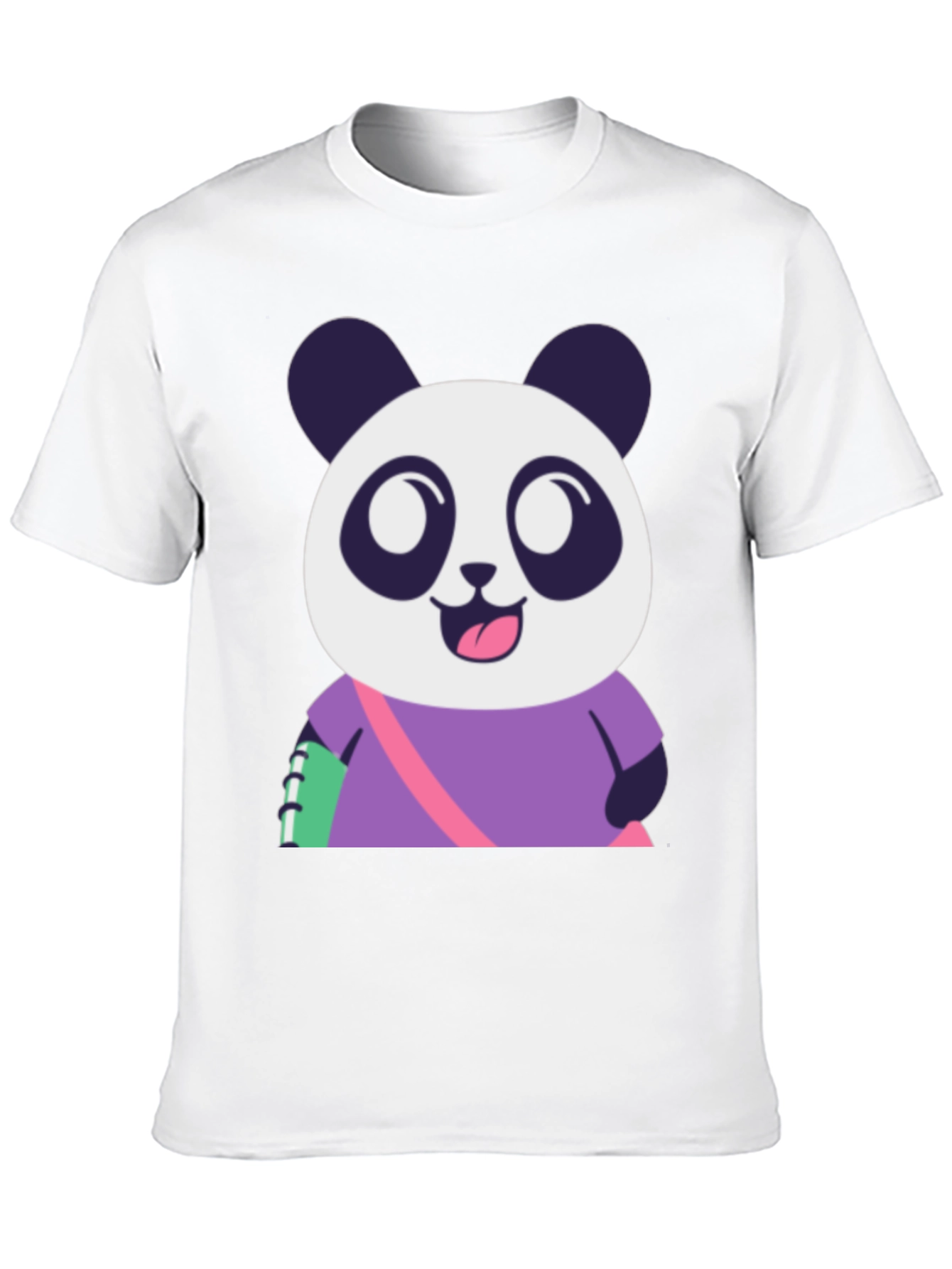 Cute Panda Graphic Tee - Black Casual T-Shirt