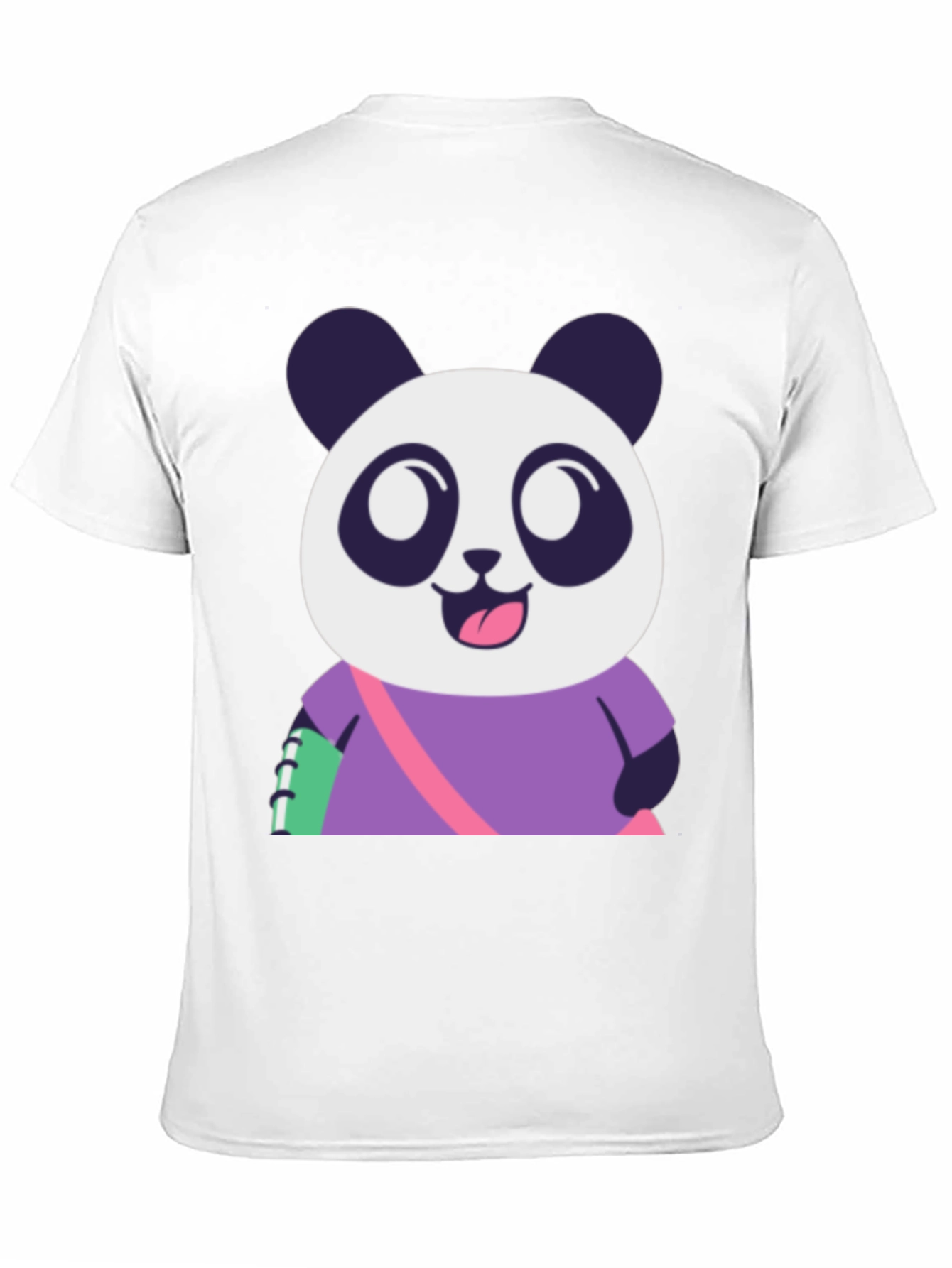 Cute Panda Graphic Tee - Black Casual T-Shirt