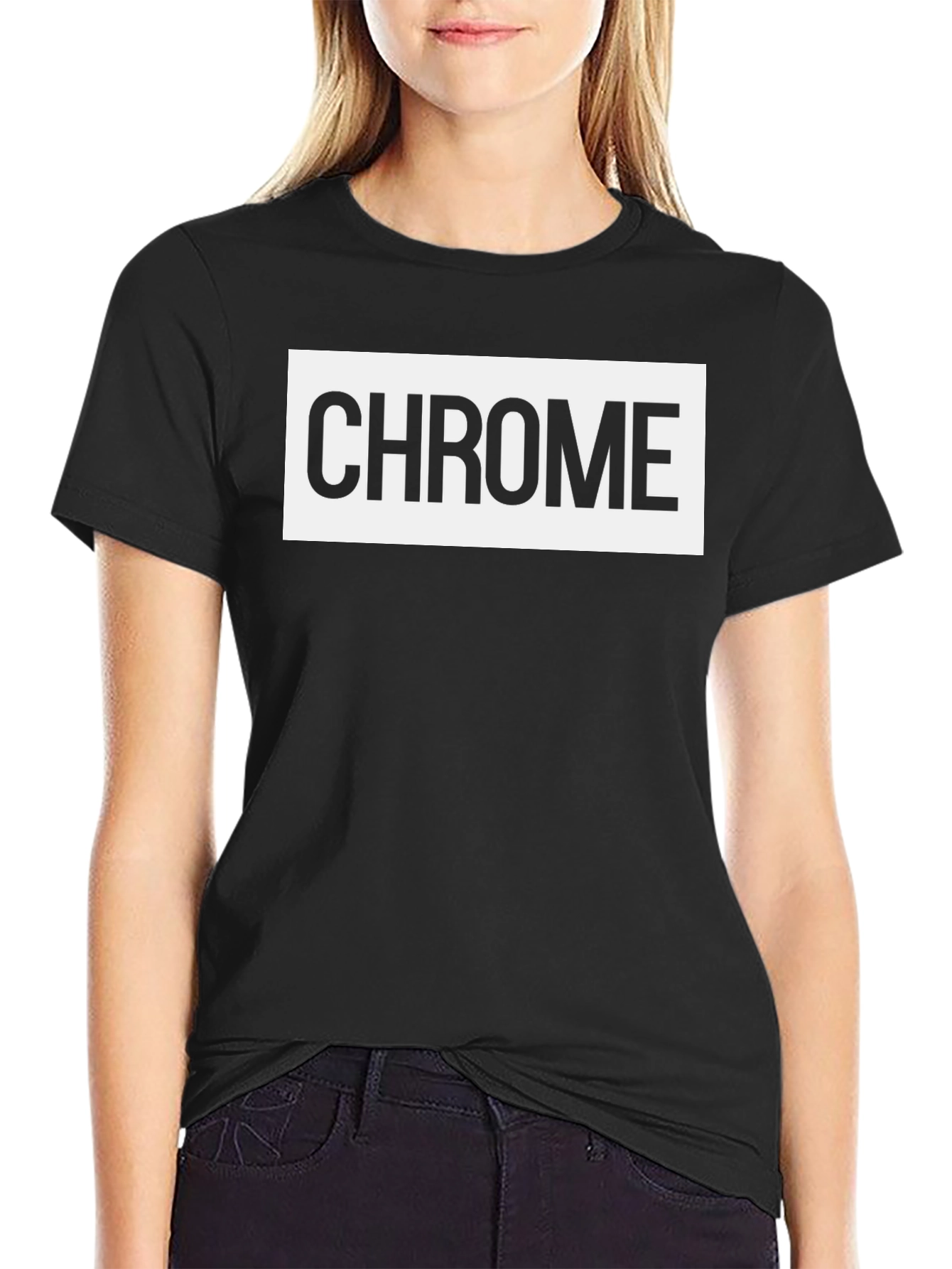 Chrome Logo Black T-Shirt - Cool & Casual