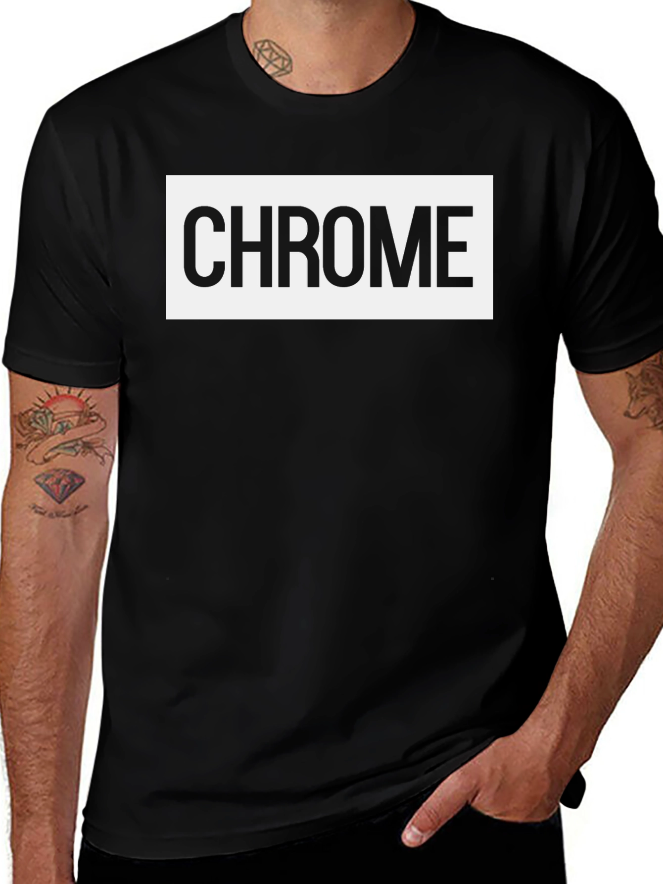 Chrome Logo Black T-Shirt - Cool & Casual