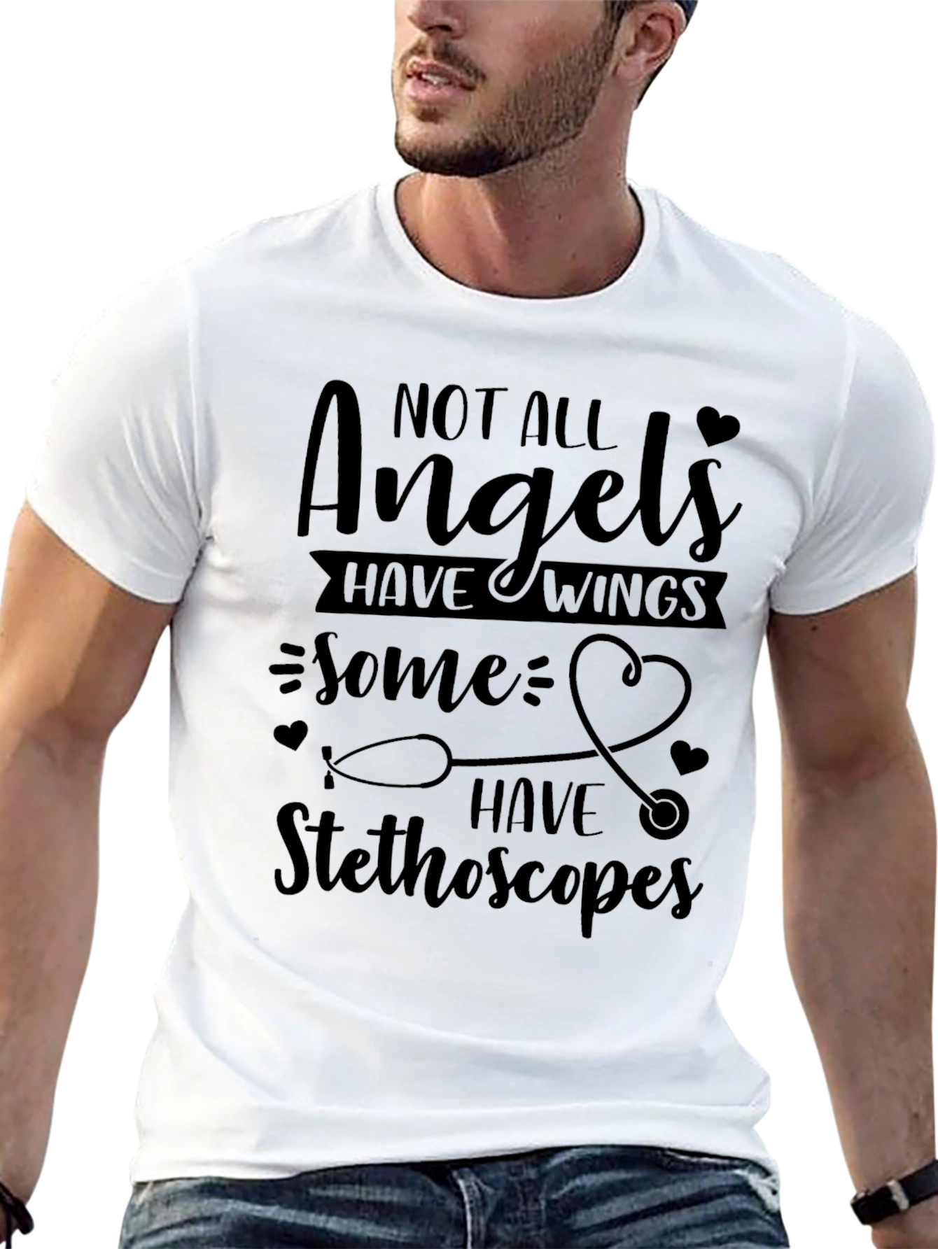 Angels Have Stethoscopes Graphic T-Shirt