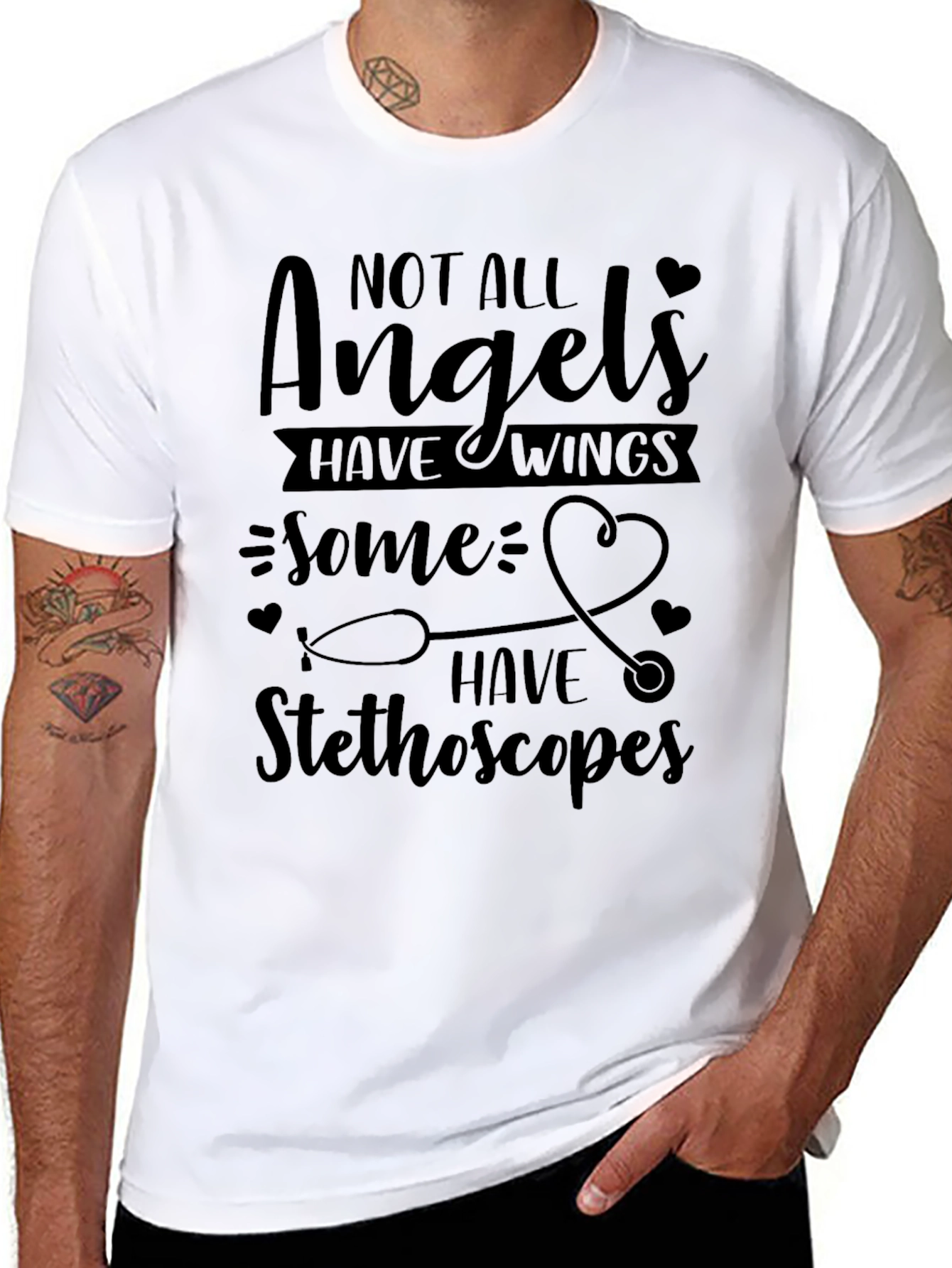 Angels Have Stethoscopes Graphic T-Shirt