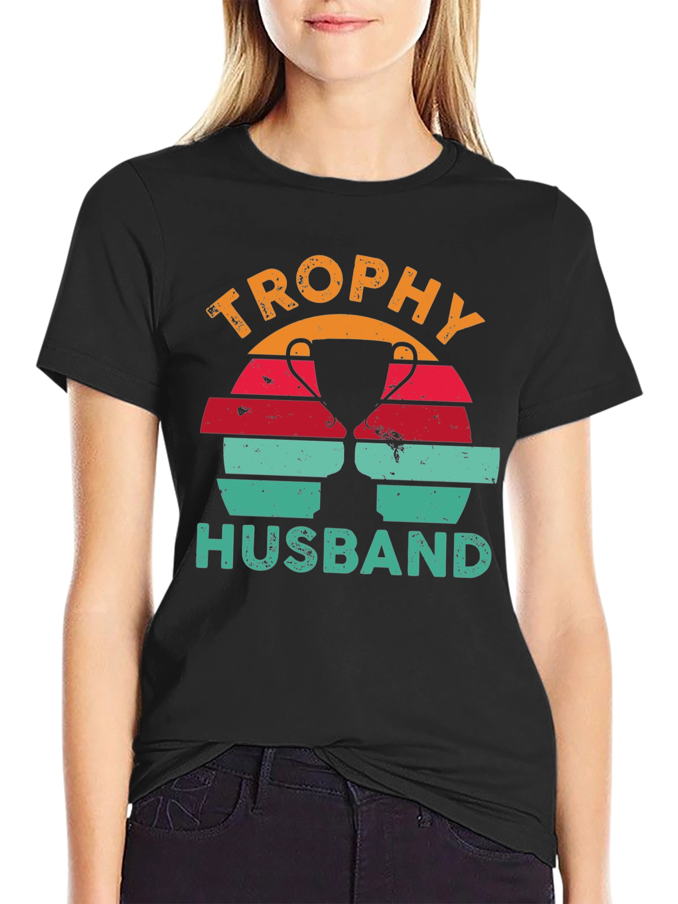 Trophy Husband Graphic Tee Retro Design