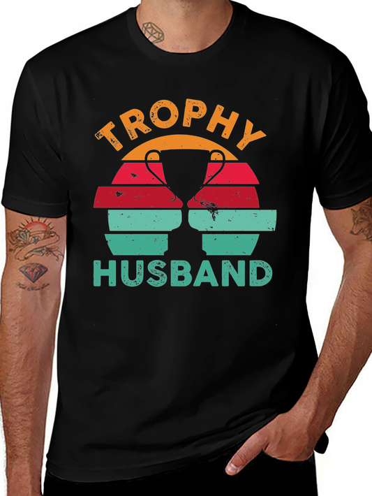 Trophy Husband Graphic Tee Retro Design