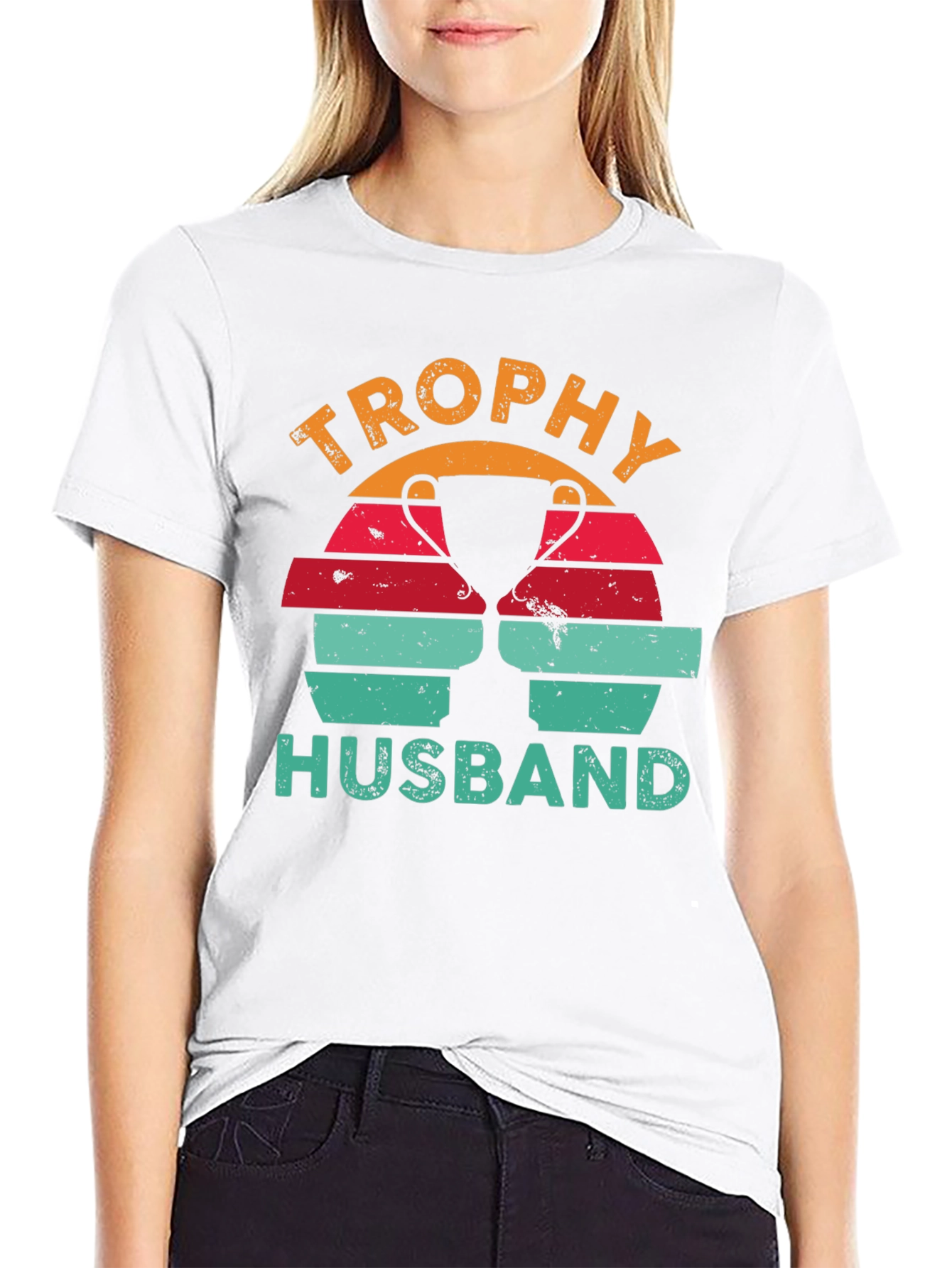 Trophy Husband Graphic Tee Retro Design
