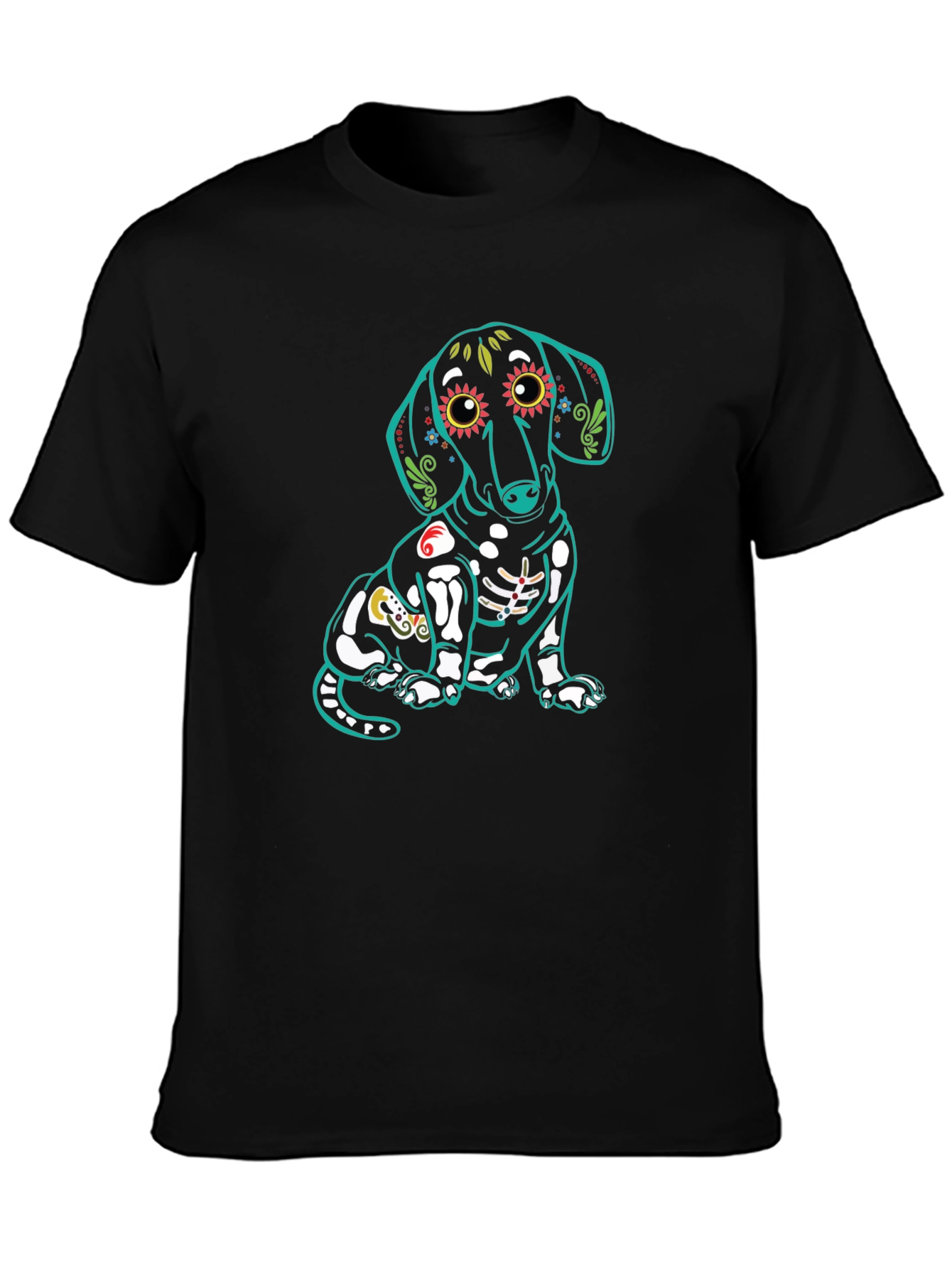 Dachshund Skeleton T-Shirt - Sugar Skull Dog Tee