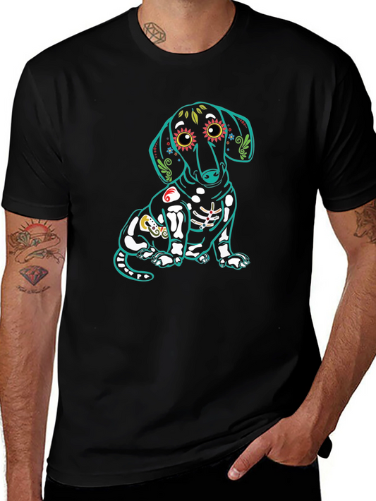 Dachshund Skeleton T-Shirt - Sugar Skull Dog Tee