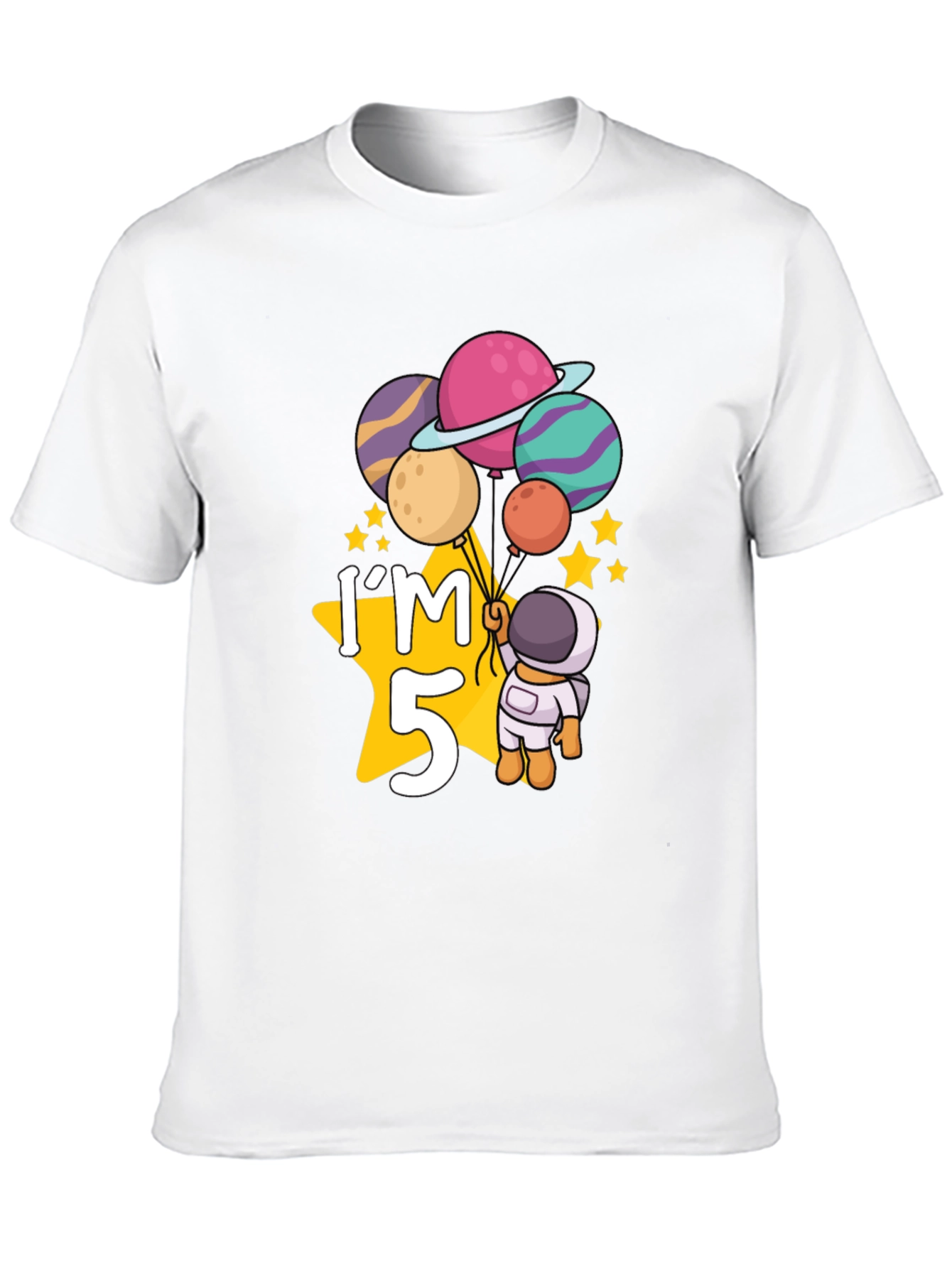 5th Birthday Astronaut Planet T-Shirt