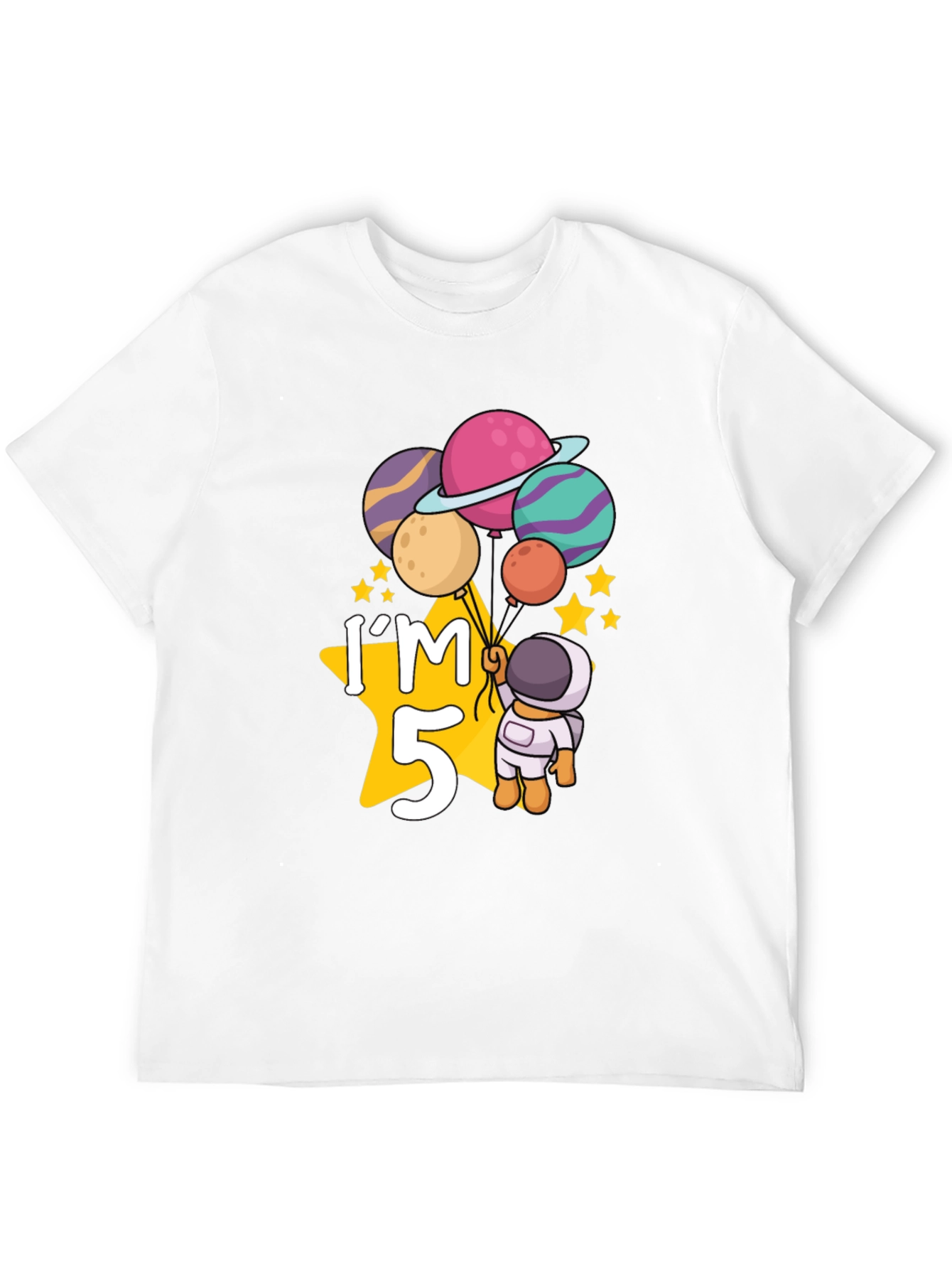 5th Birthday Astronaut Planet T-Shirt