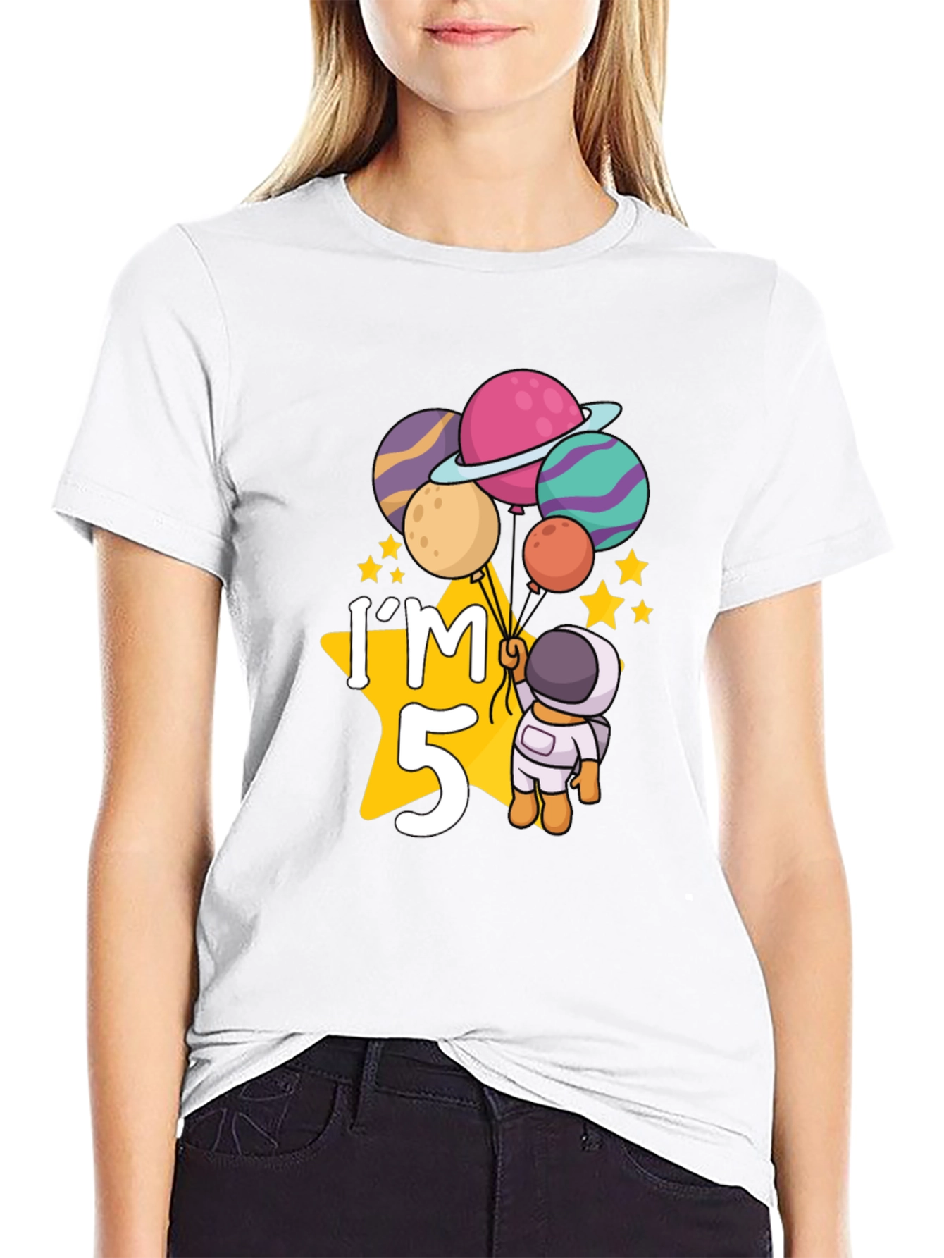 5th Birthday Astronaut Planet T-Shirt