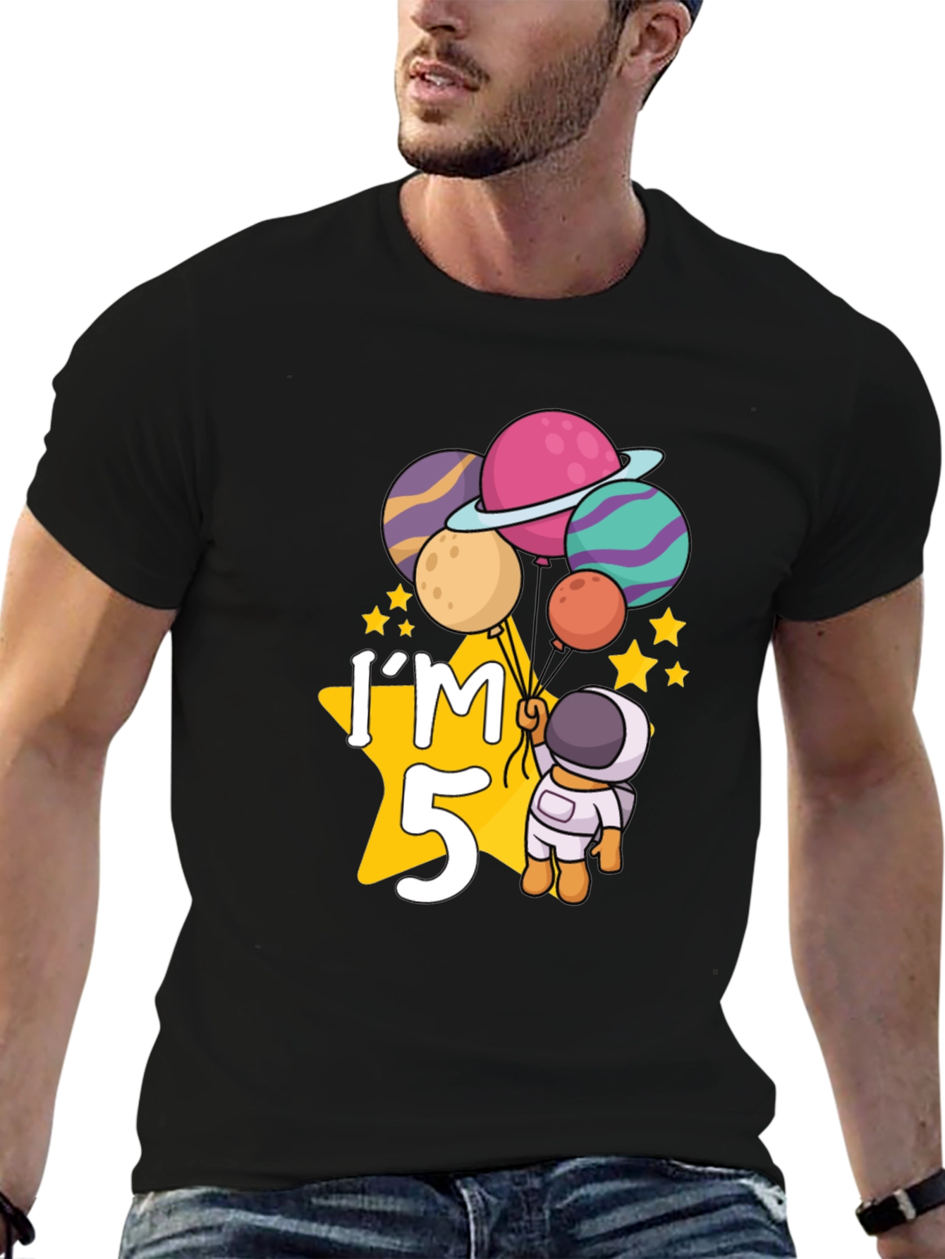 5th Birthday Astronaut Planet T-Shirt