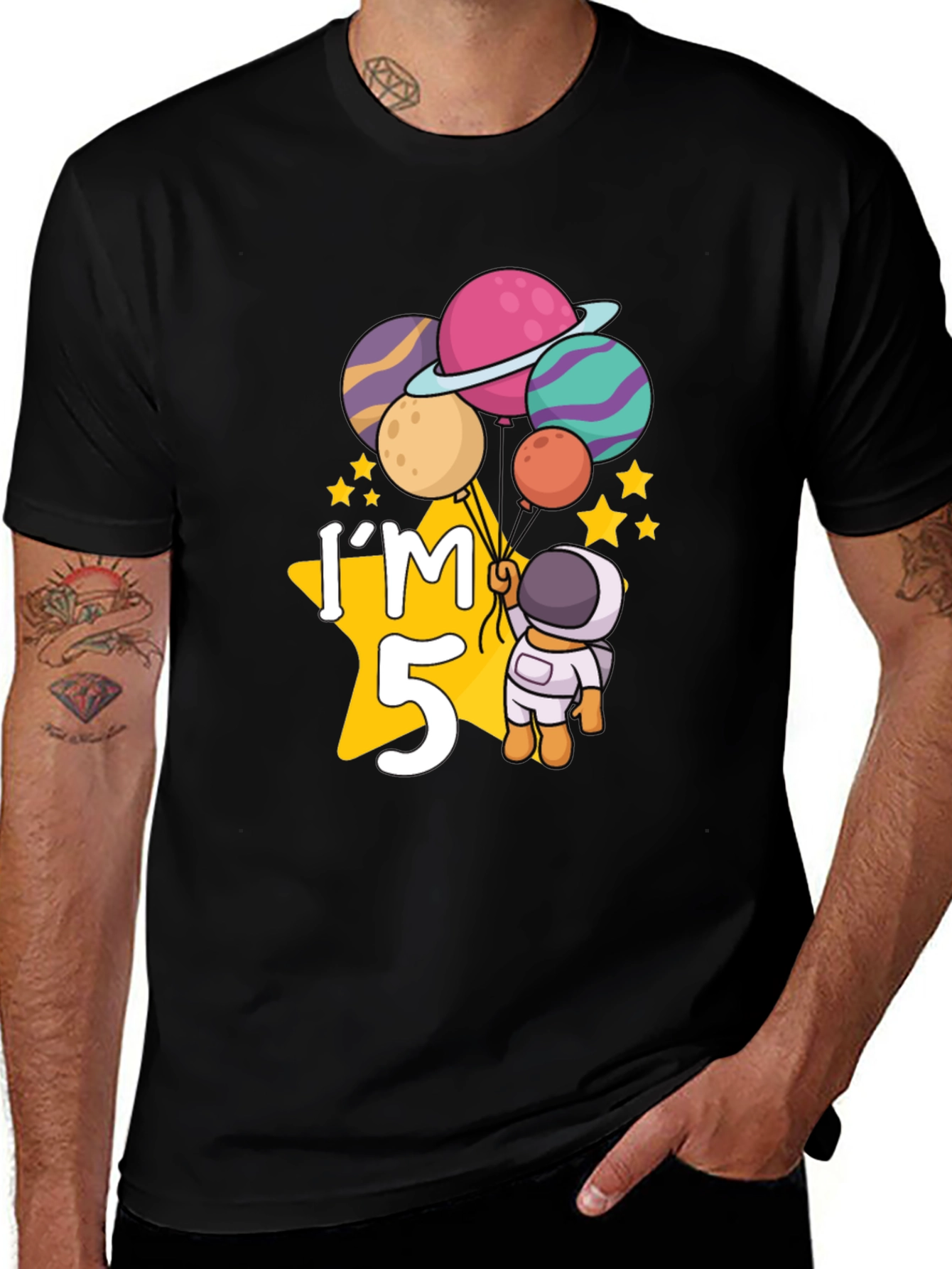 5th Birthday Astronaut Planet T-Shirt