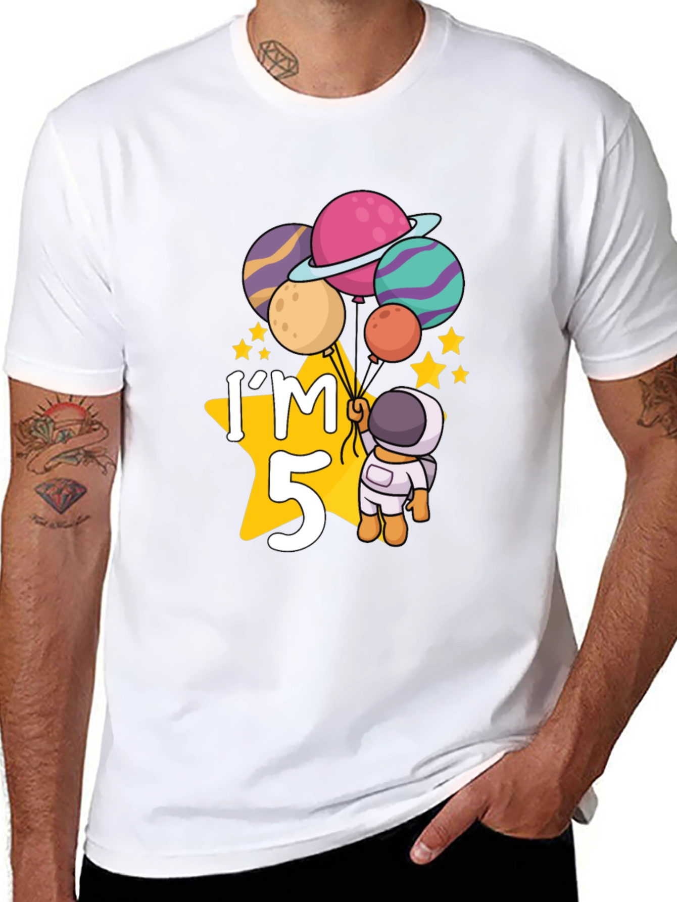 5th Birthday Astronaut Planet T-Shirt