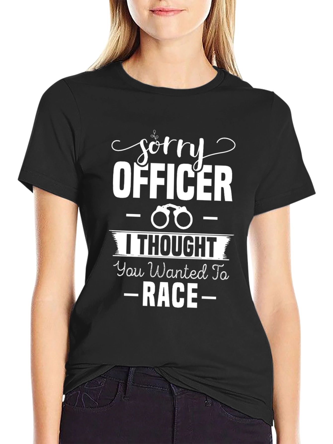 Sorry Officer Race Graphic Tee