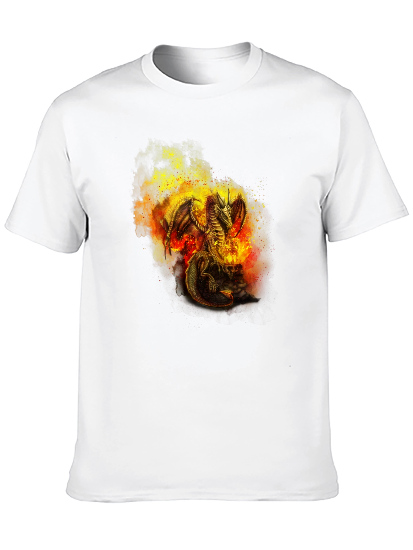 Fiery Dragon Graphic T-Shirt - Black