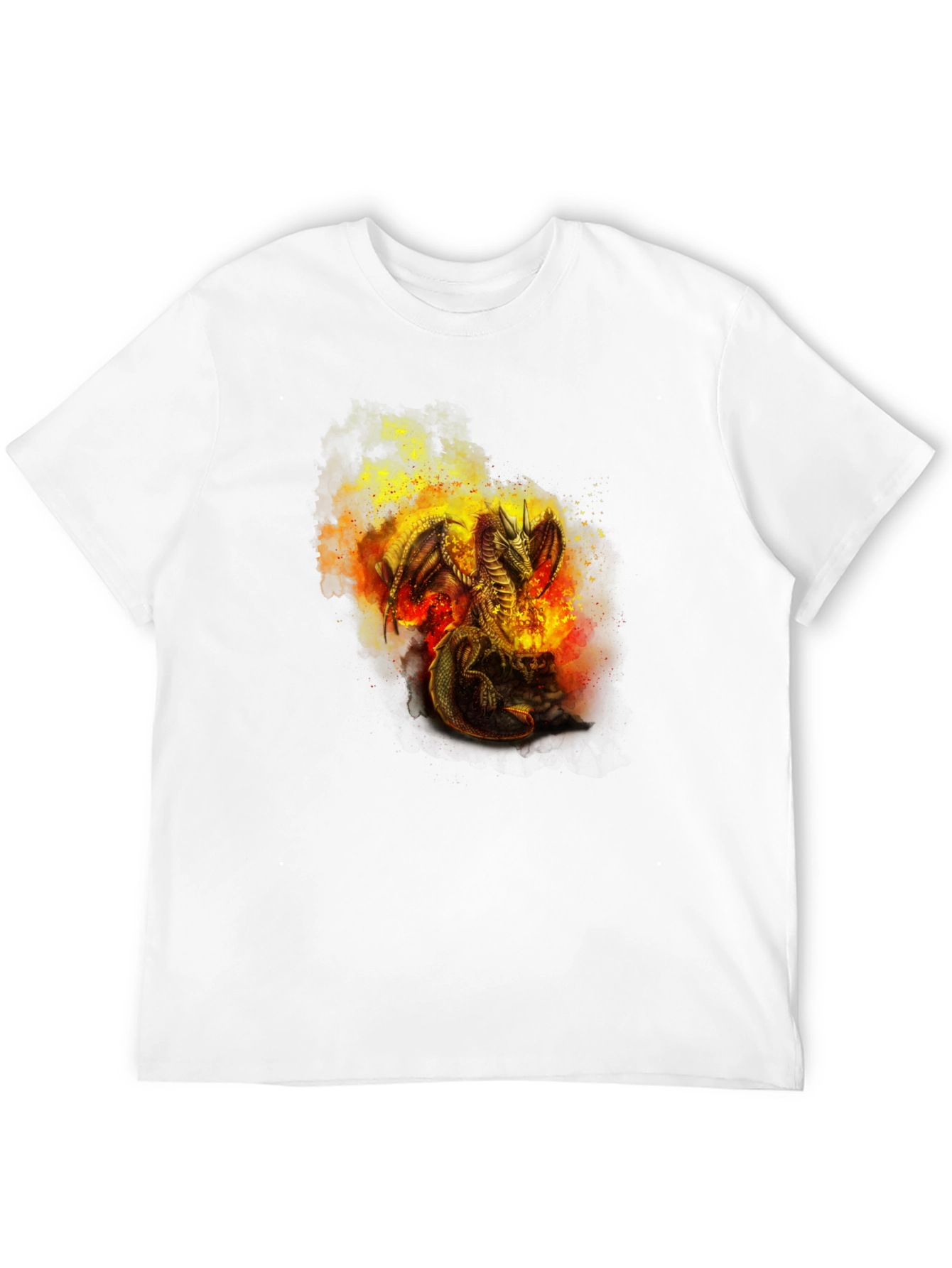 Fiery Dragon Graphic T-Shirt - Black