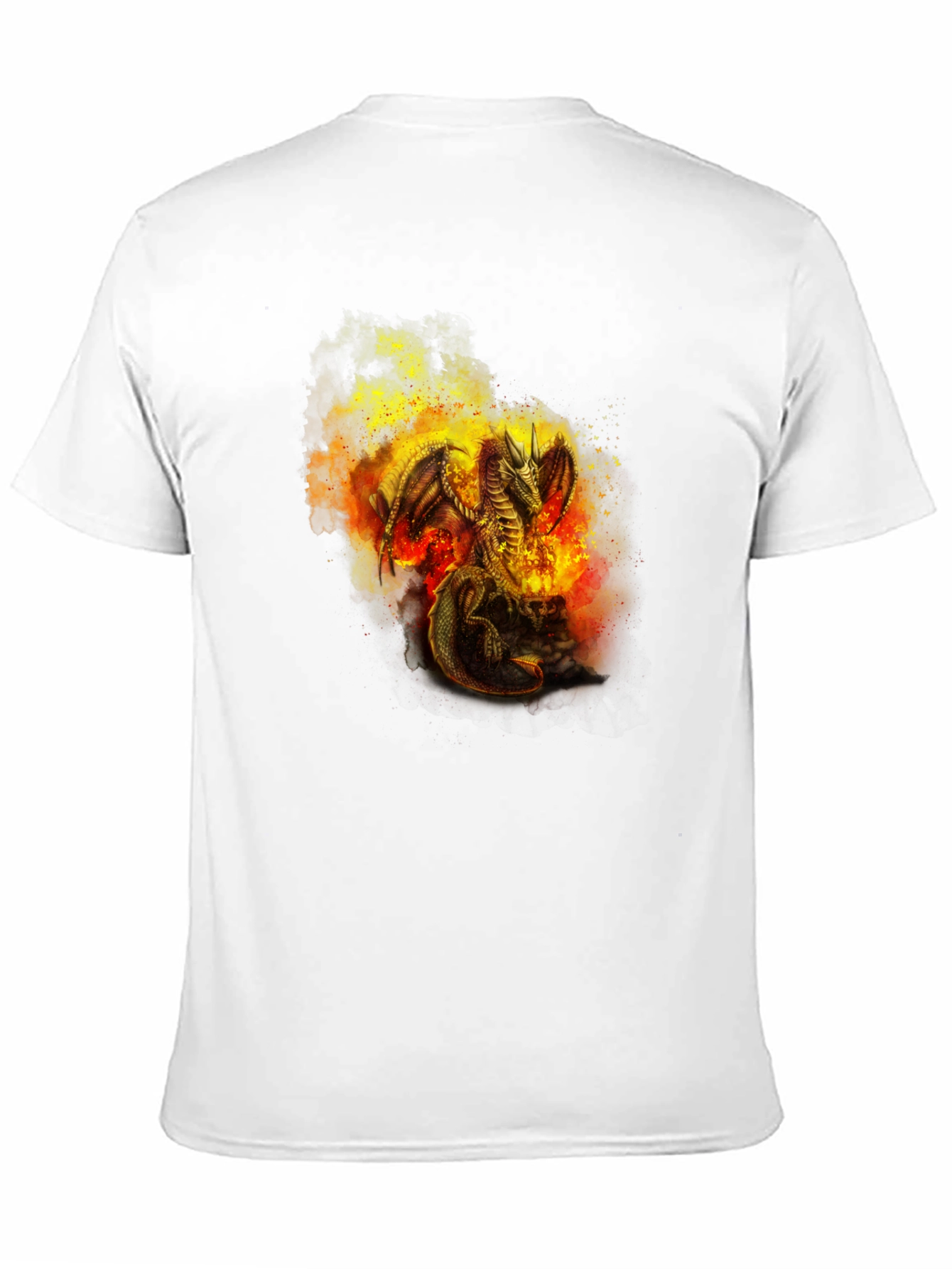 Fiery Dragon Graphic T-Shirt - Black