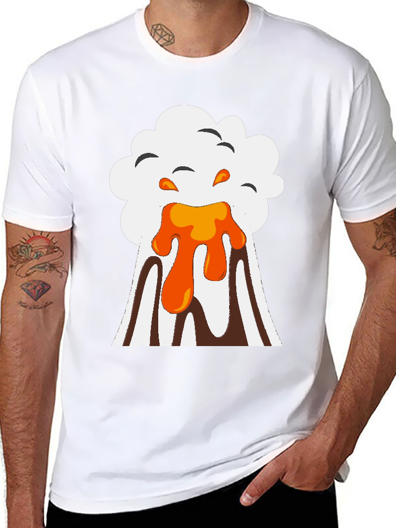 Volcano Eruption Graphic Tee - Black