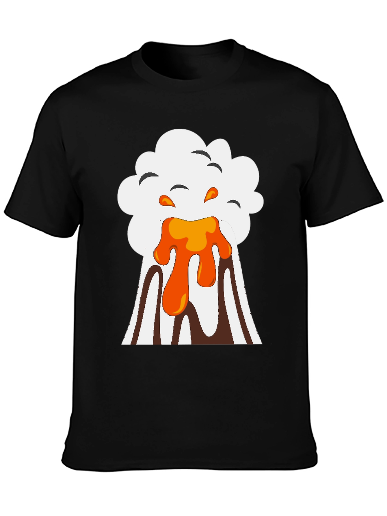 Volcano Eruption Graphic Tee - Black