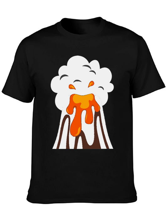 Volcano Eruption Graphic Tee - Black