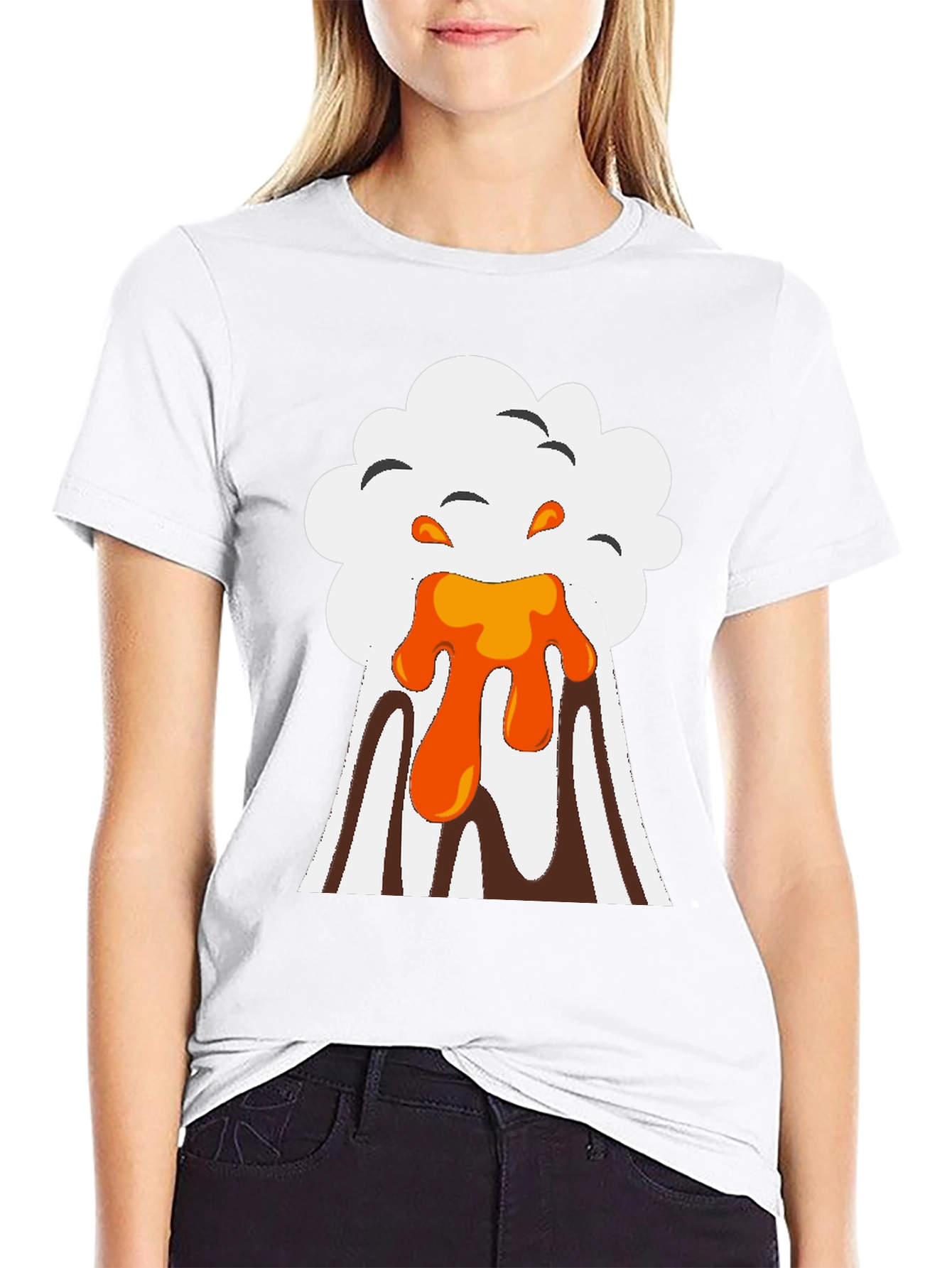 Volcano Eruption Graphic Tee - Black