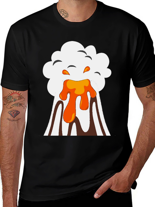 Volcano Eruption Graphic Tee - Black