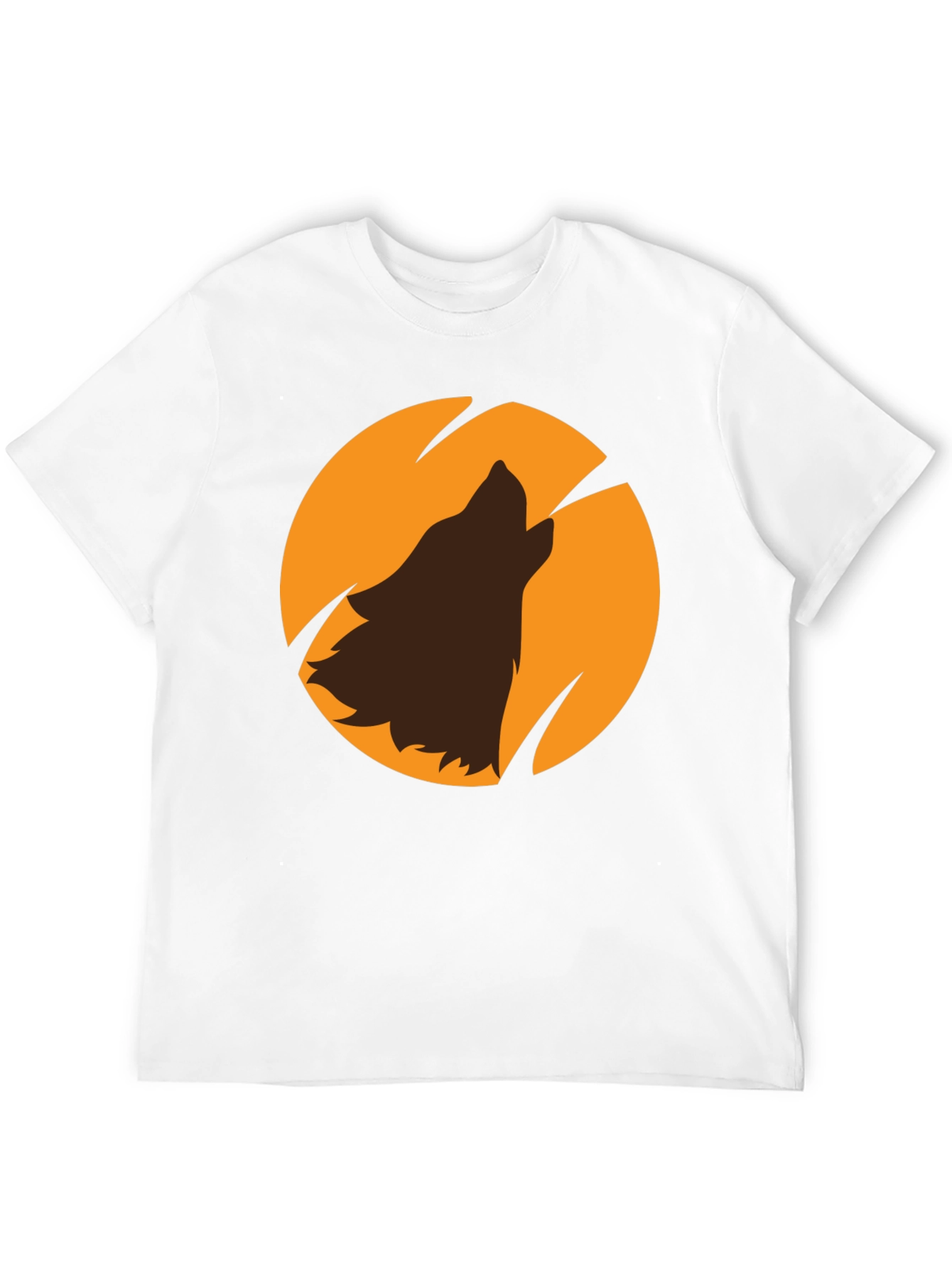 Wolf Howling at Moon Black Graphic T-Shirt