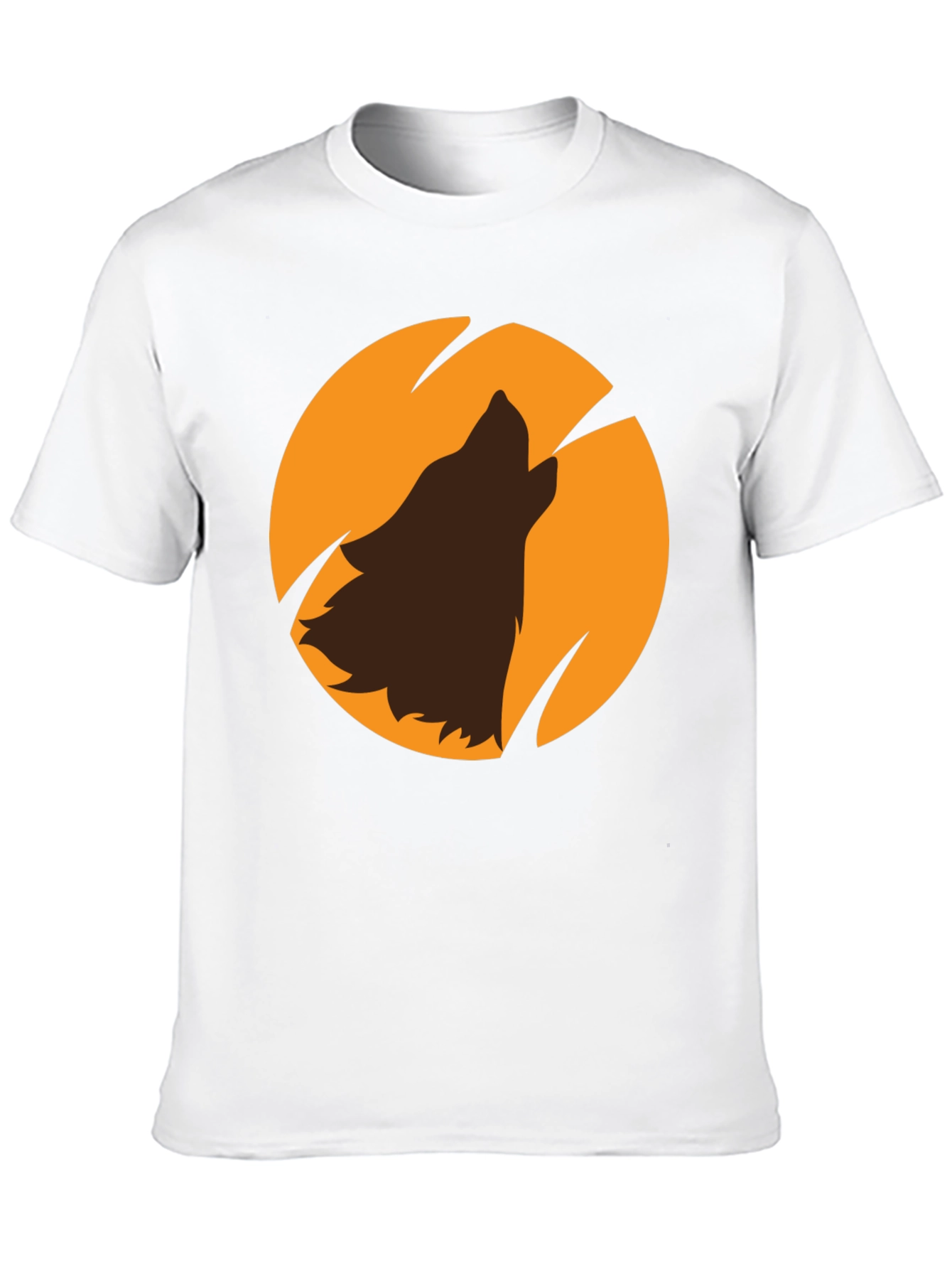 Wolf Howling at Moon Black Graphic T-Shirt