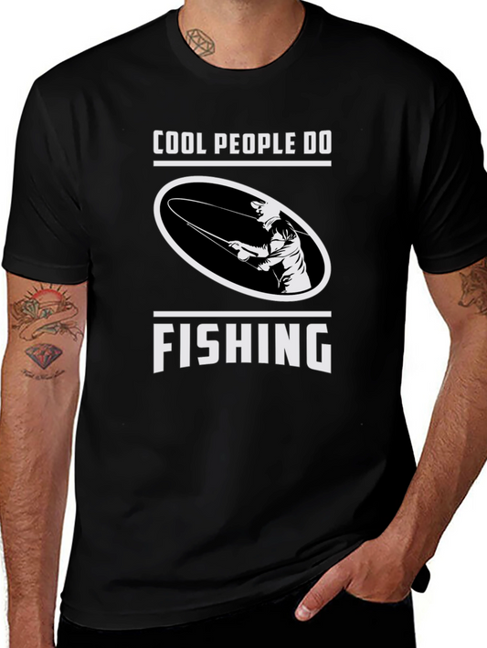 Cool People Fish Black Graphic Tee