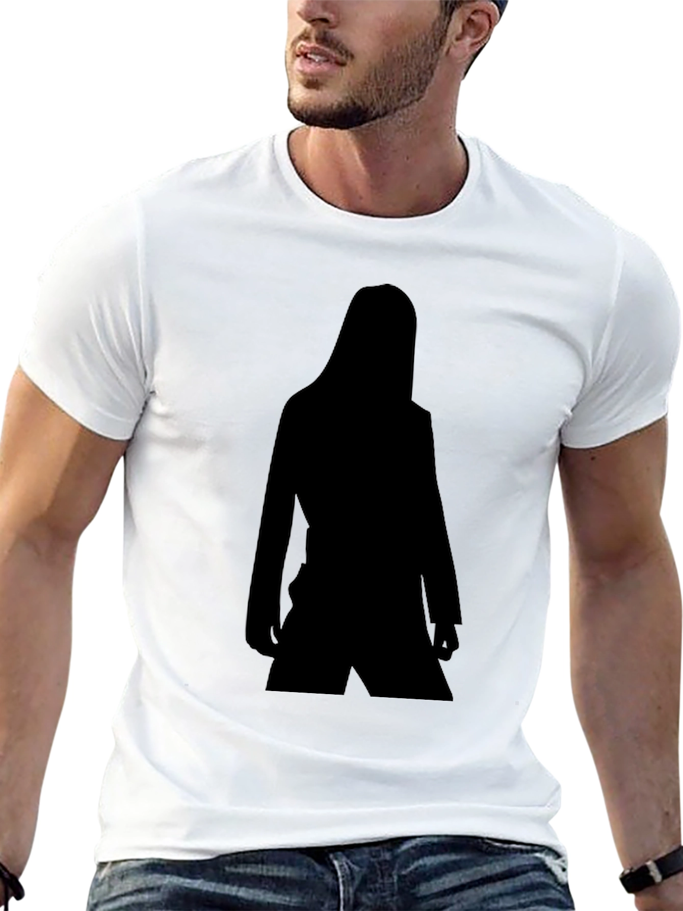 Black Silhouette Graphic Tee - Unisex Casual Style