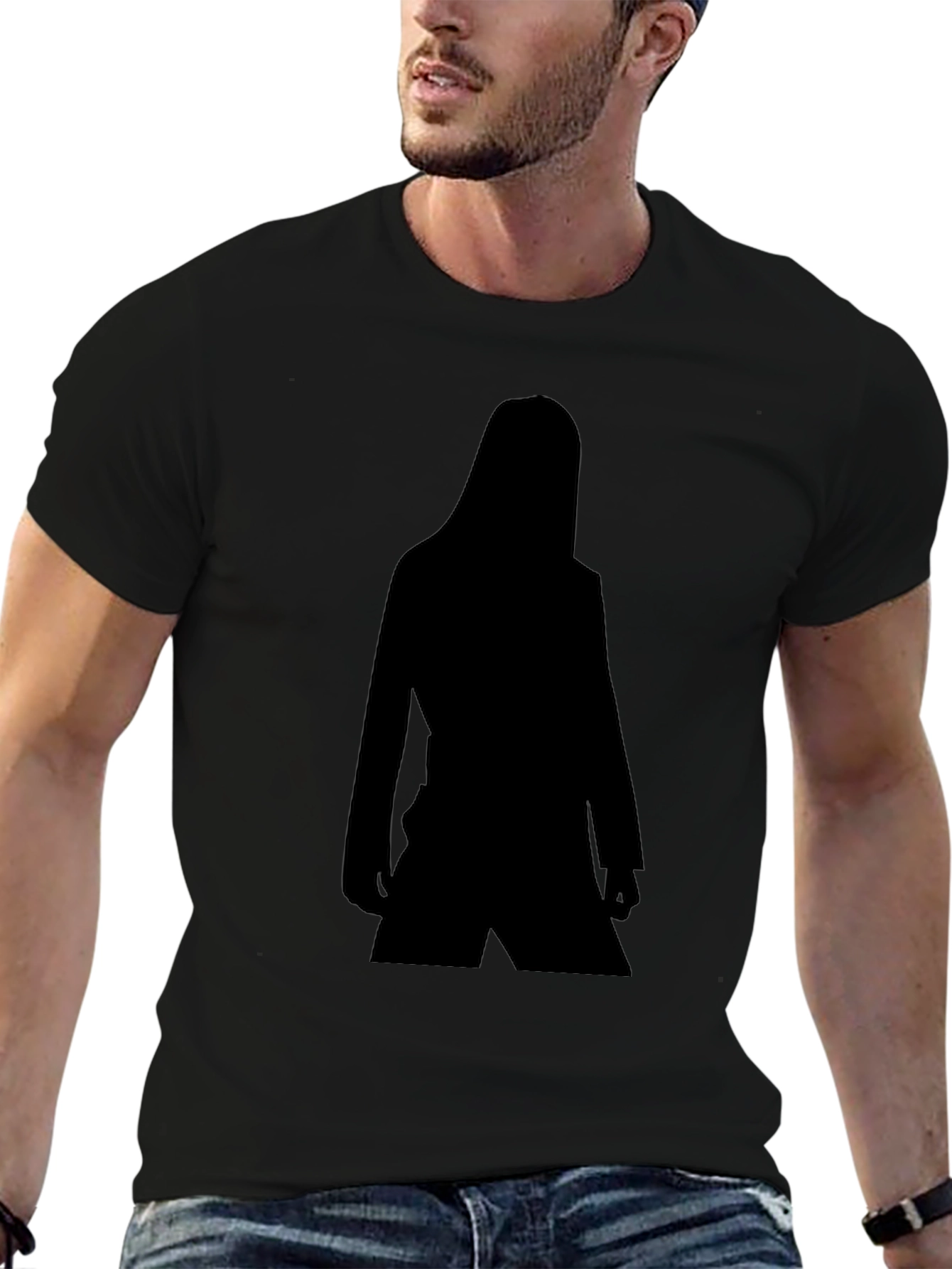 Black Silhouette Graphic Tee - Unisex Casual Style