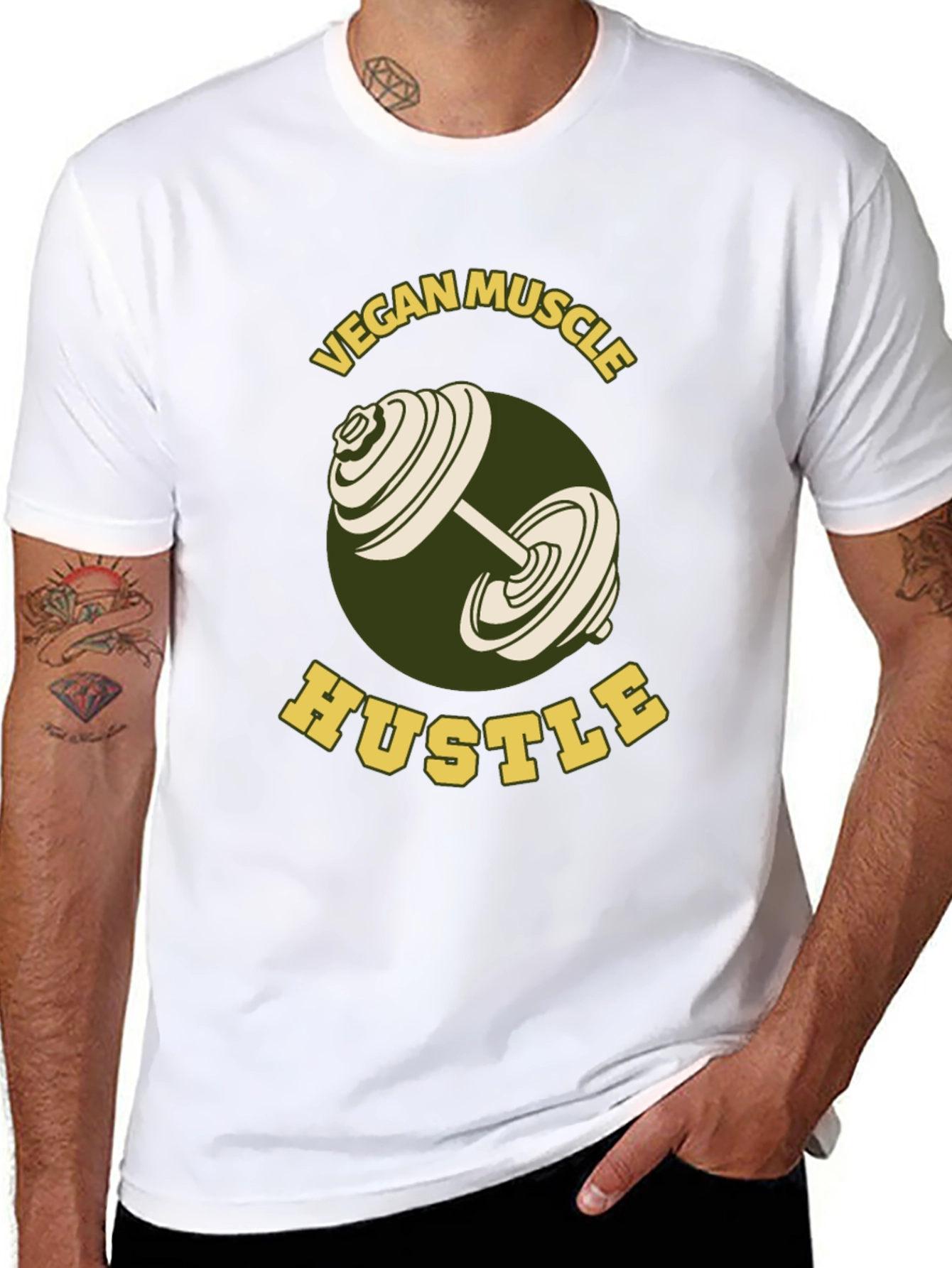 Vegan Muscle Hustle Graphic Tee
