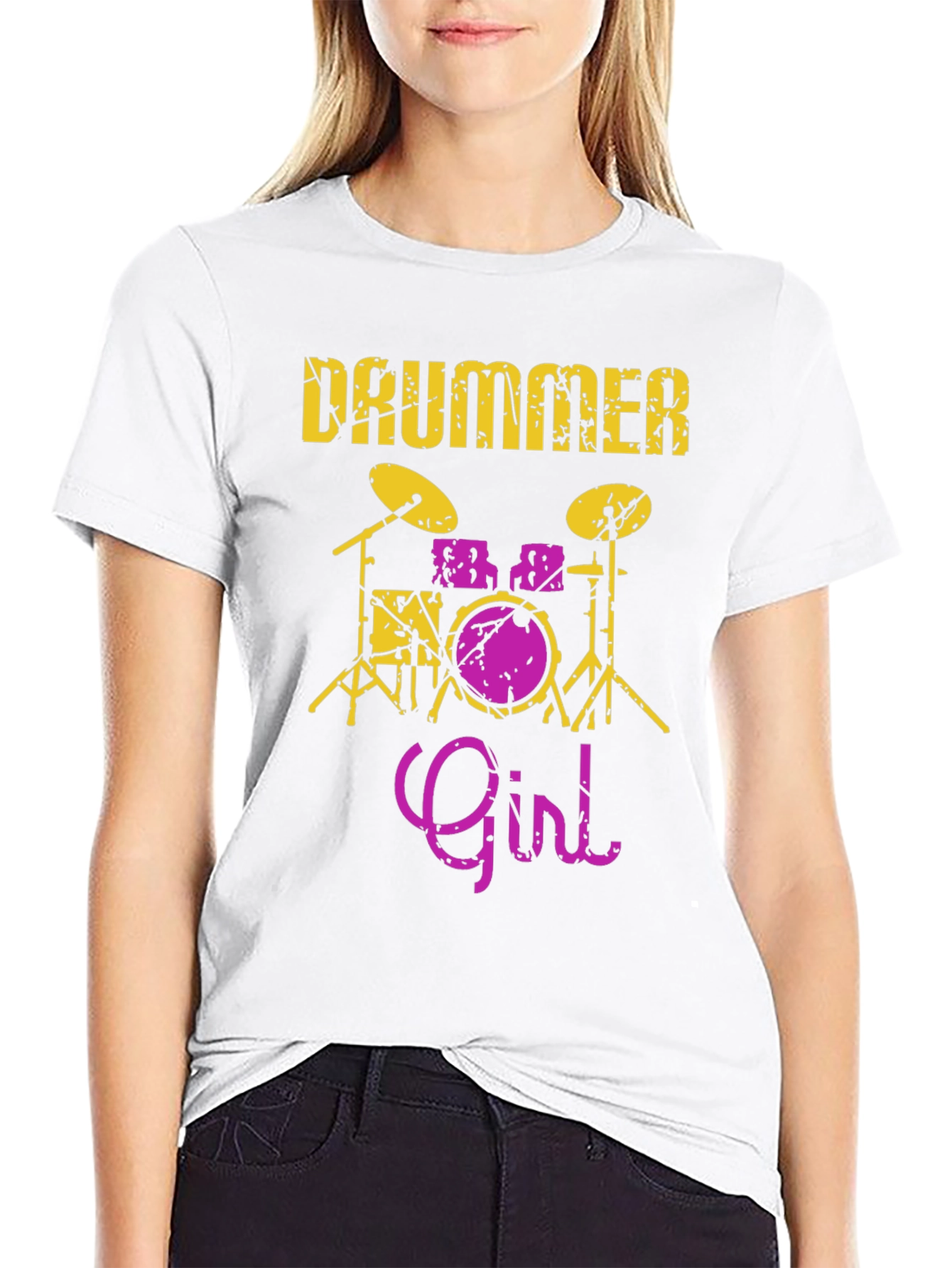 Drummer Girl Graphic Tee - Music Lover Shirt