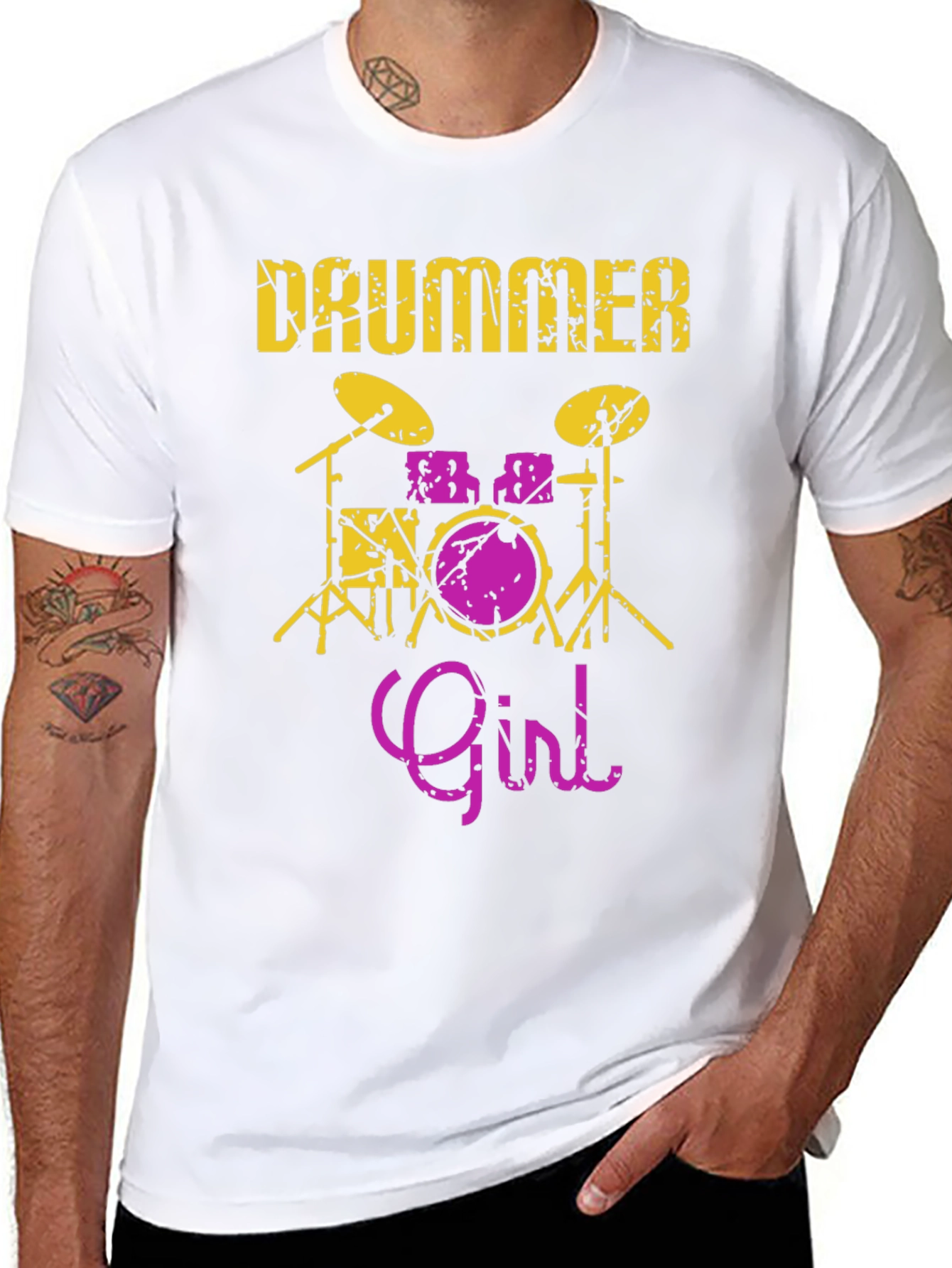 Drummer Girl Graphic Tee - Music Lover Shirt